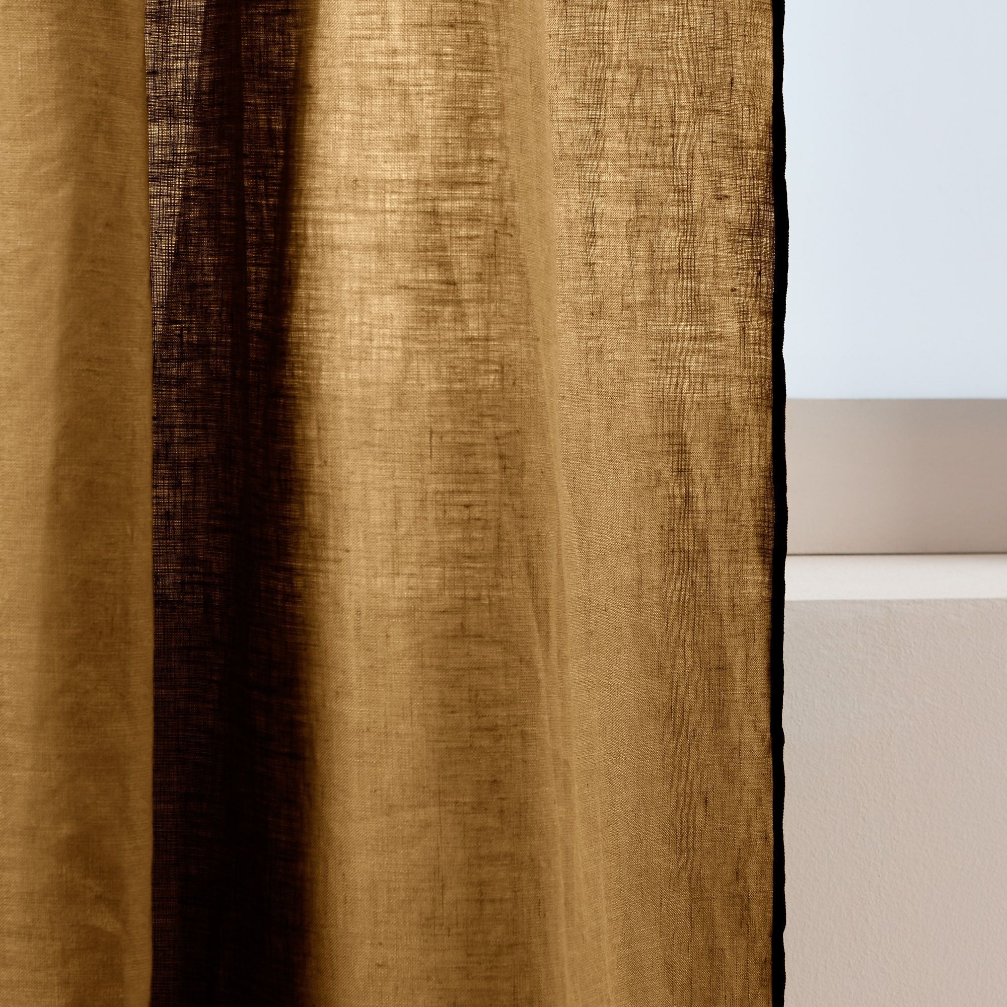 Rideau panneau CARLINA bronze et bourdon noir