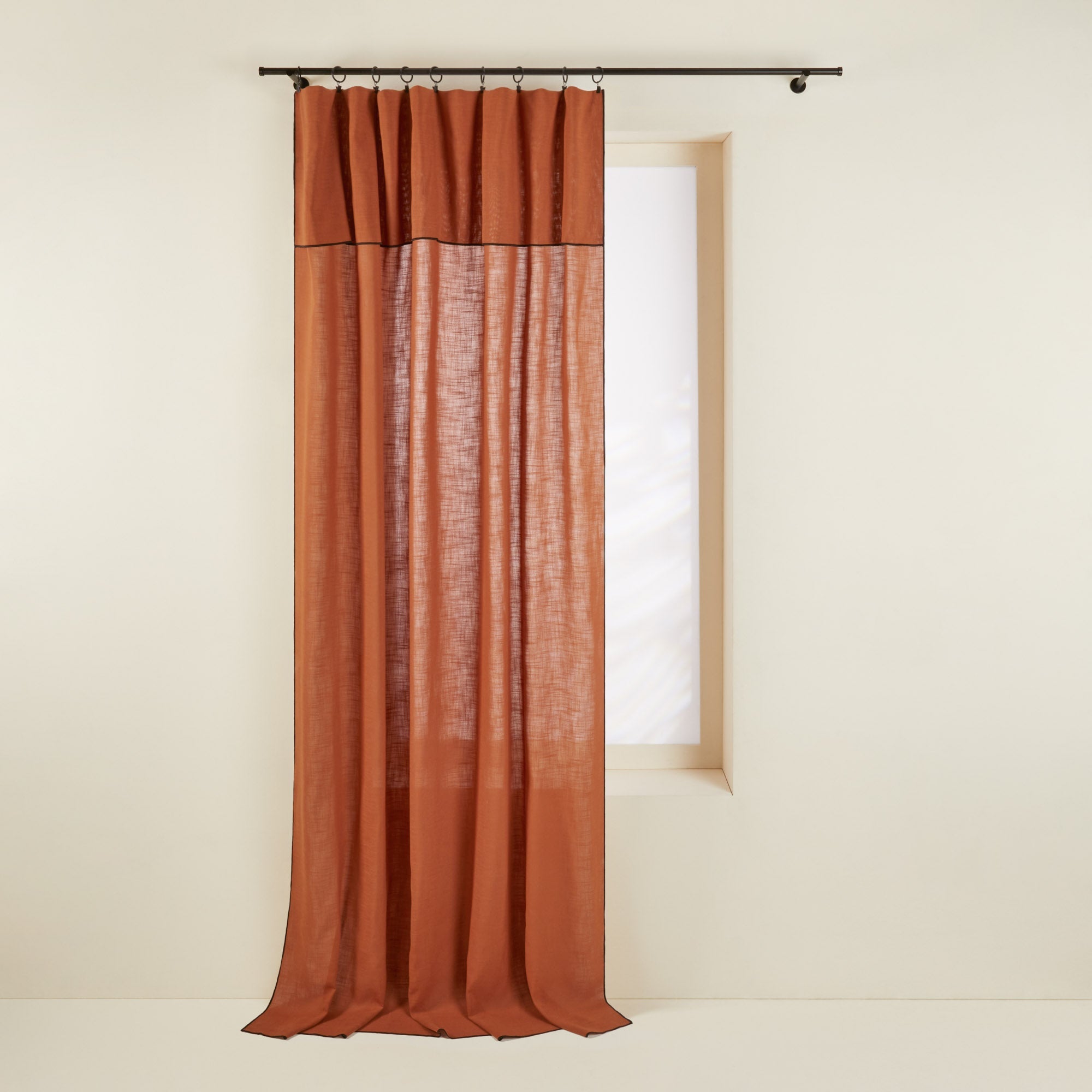 Panneau CARLINA NON FEU terracotta et bourdon noir