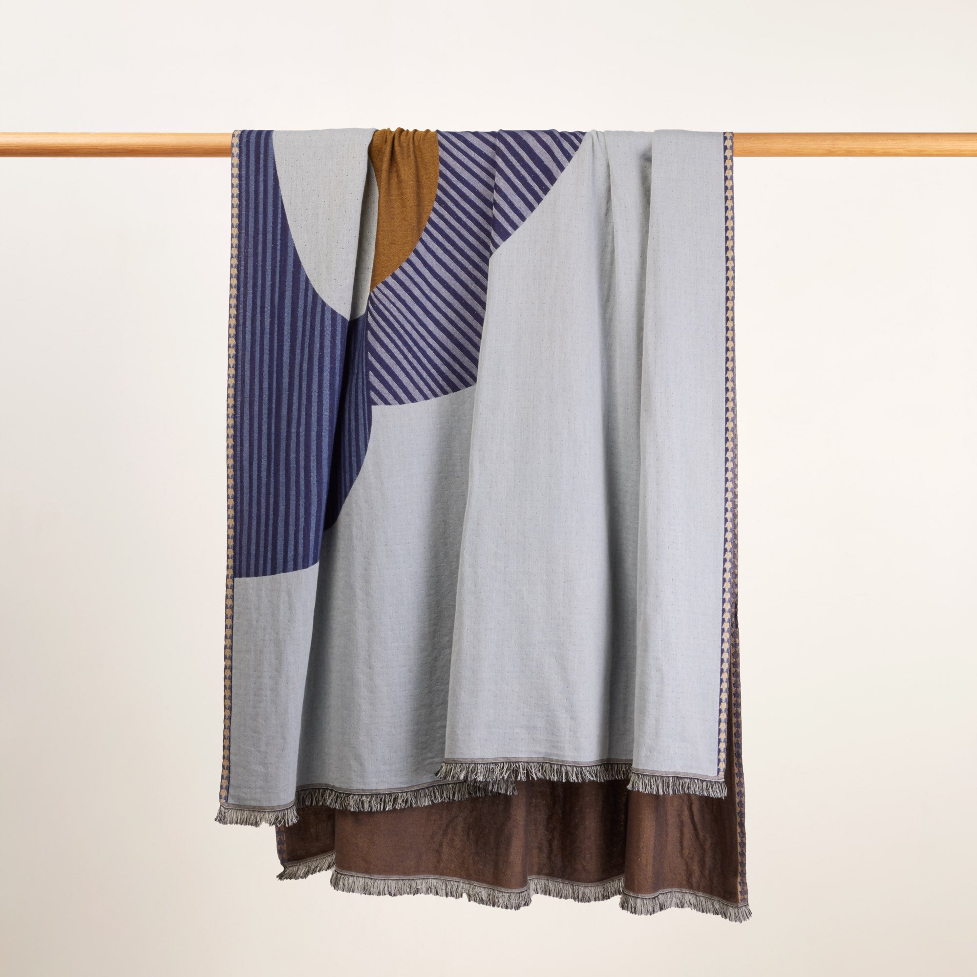 Plaid CALYPSO bleu marin et bronze