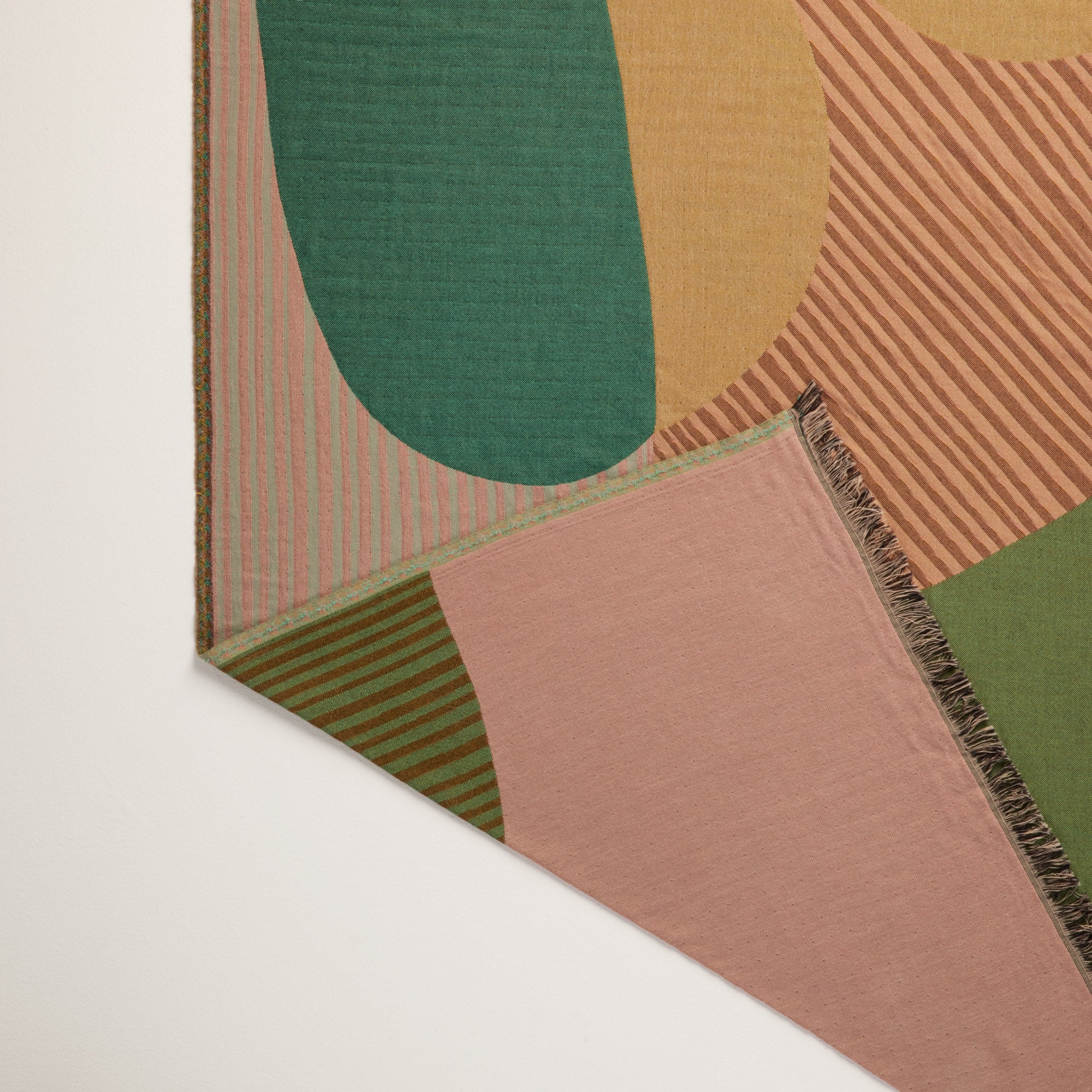 Plaid CALYPSO vert loden et rose