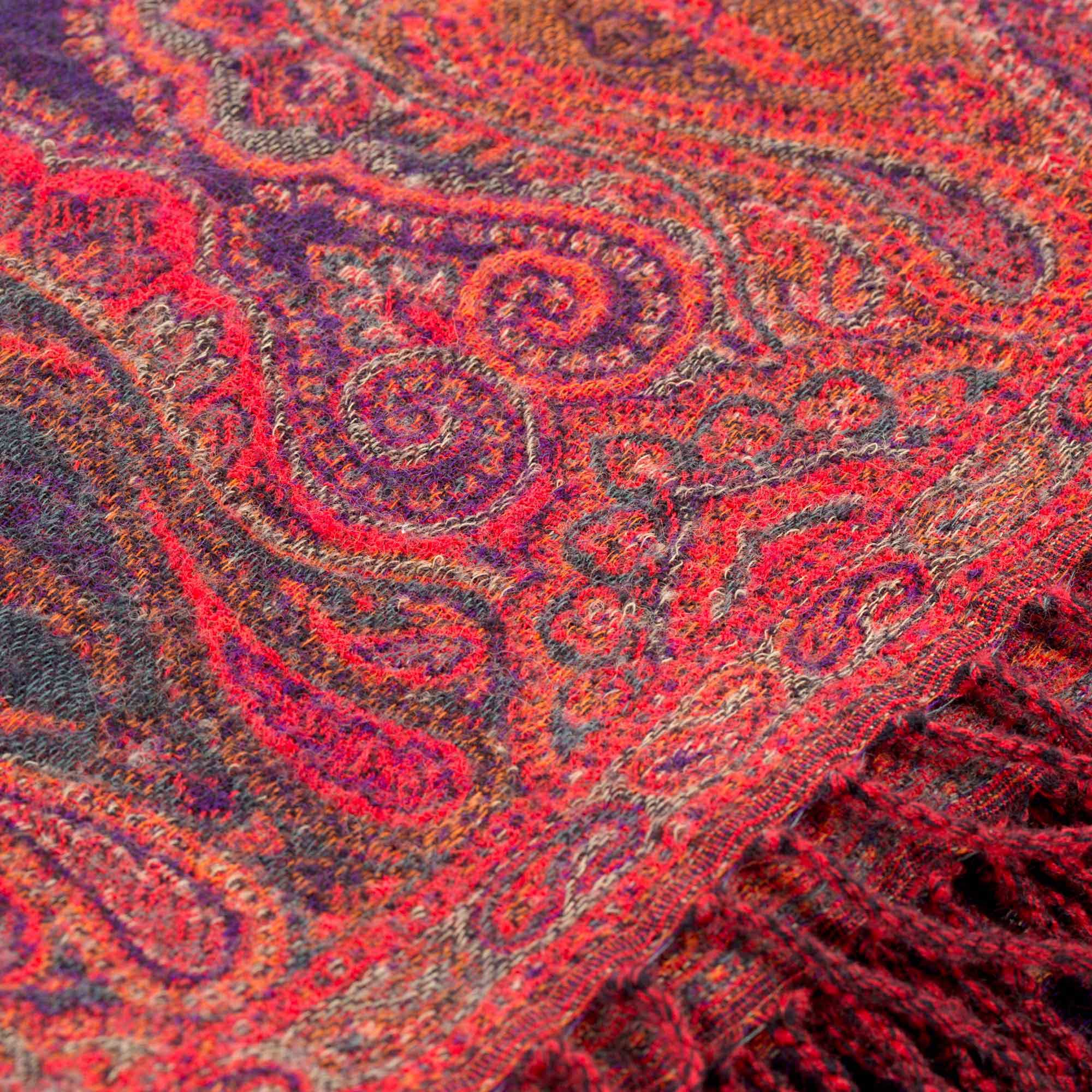 Plaid LUDIANA violet et rouge