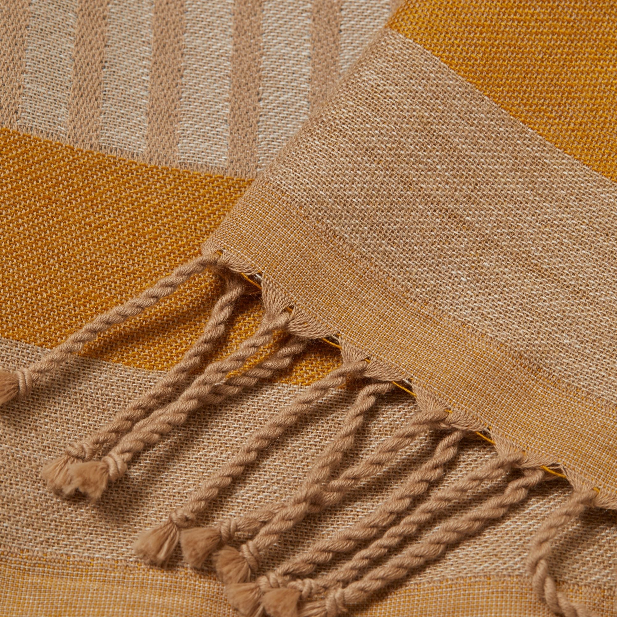 Plaid LUXOR naturel et ocre