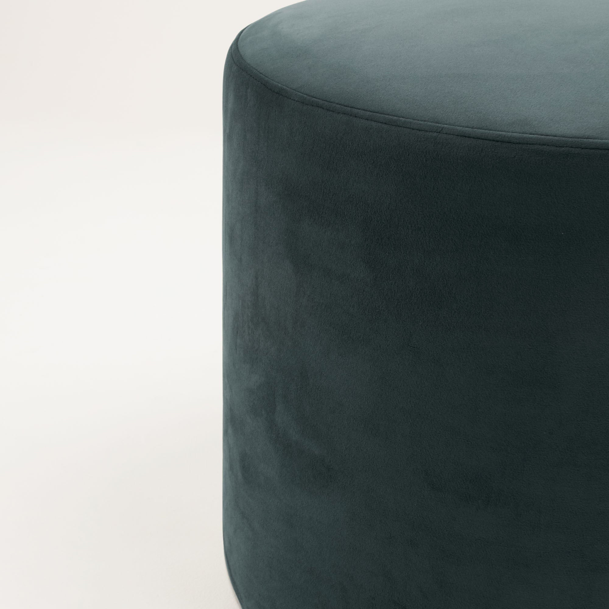 Pouf ROMEO velours vintage kaki grisé