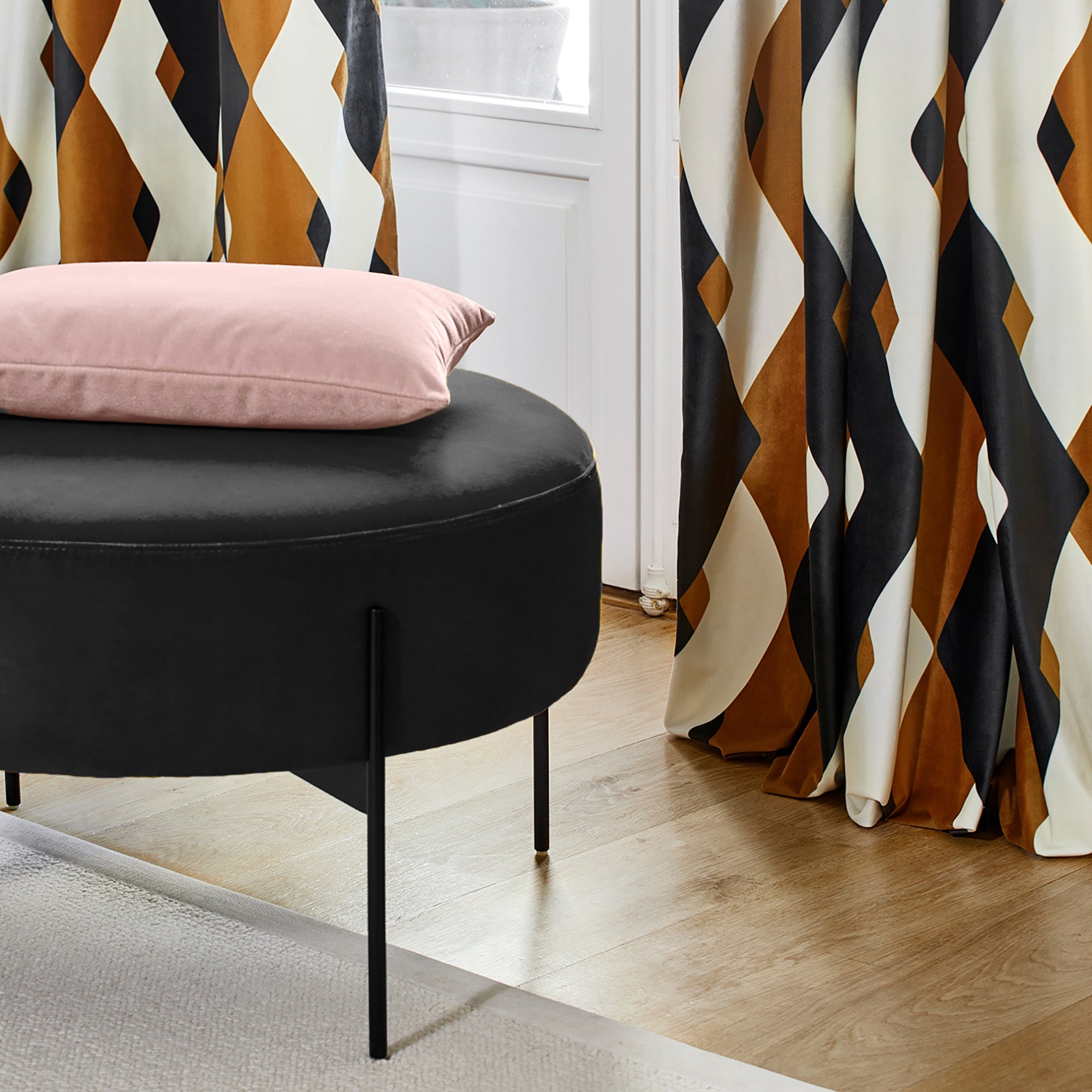 Repose-pied ARTUS velours gris