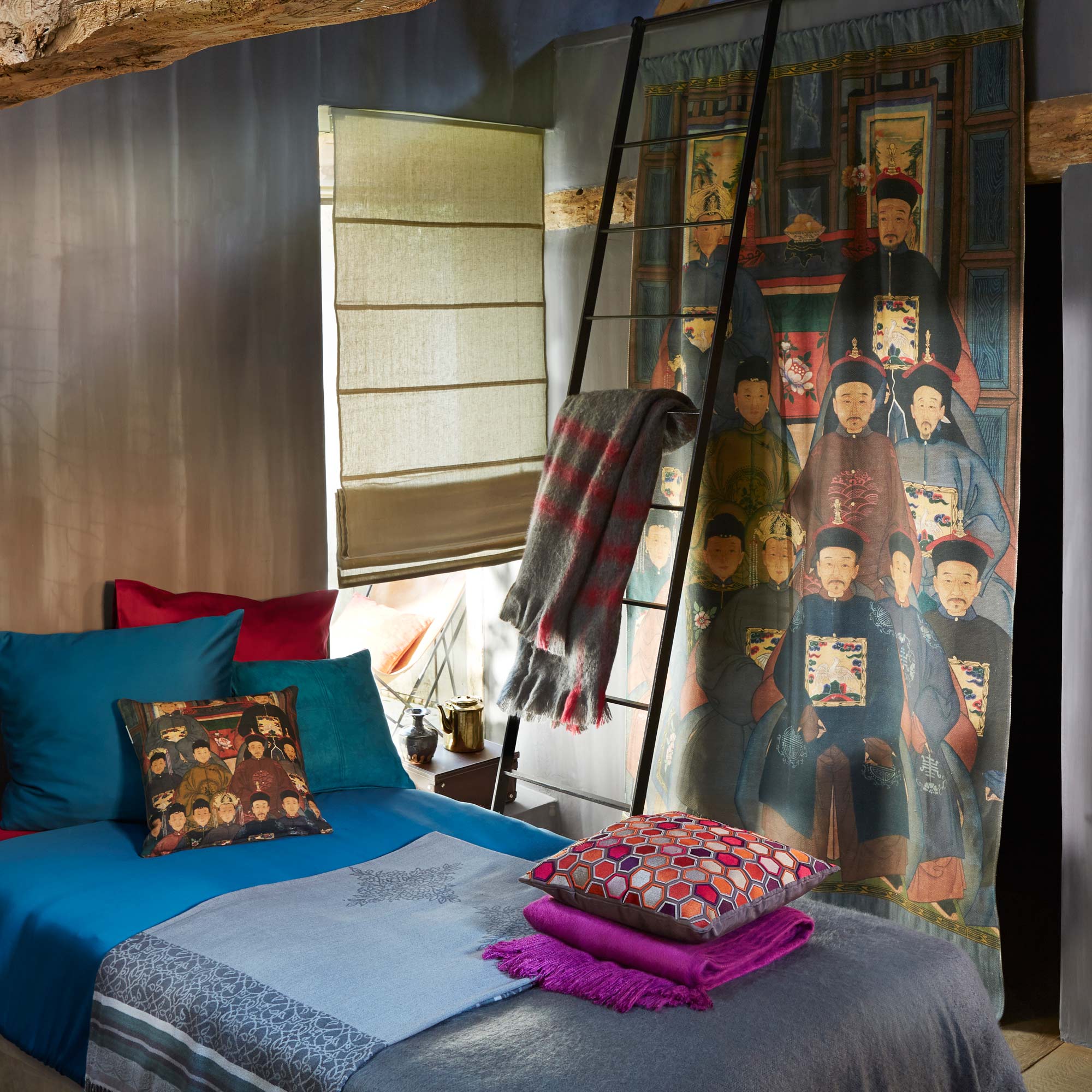 Rideau à coulisse DYNASTIE gris foncé