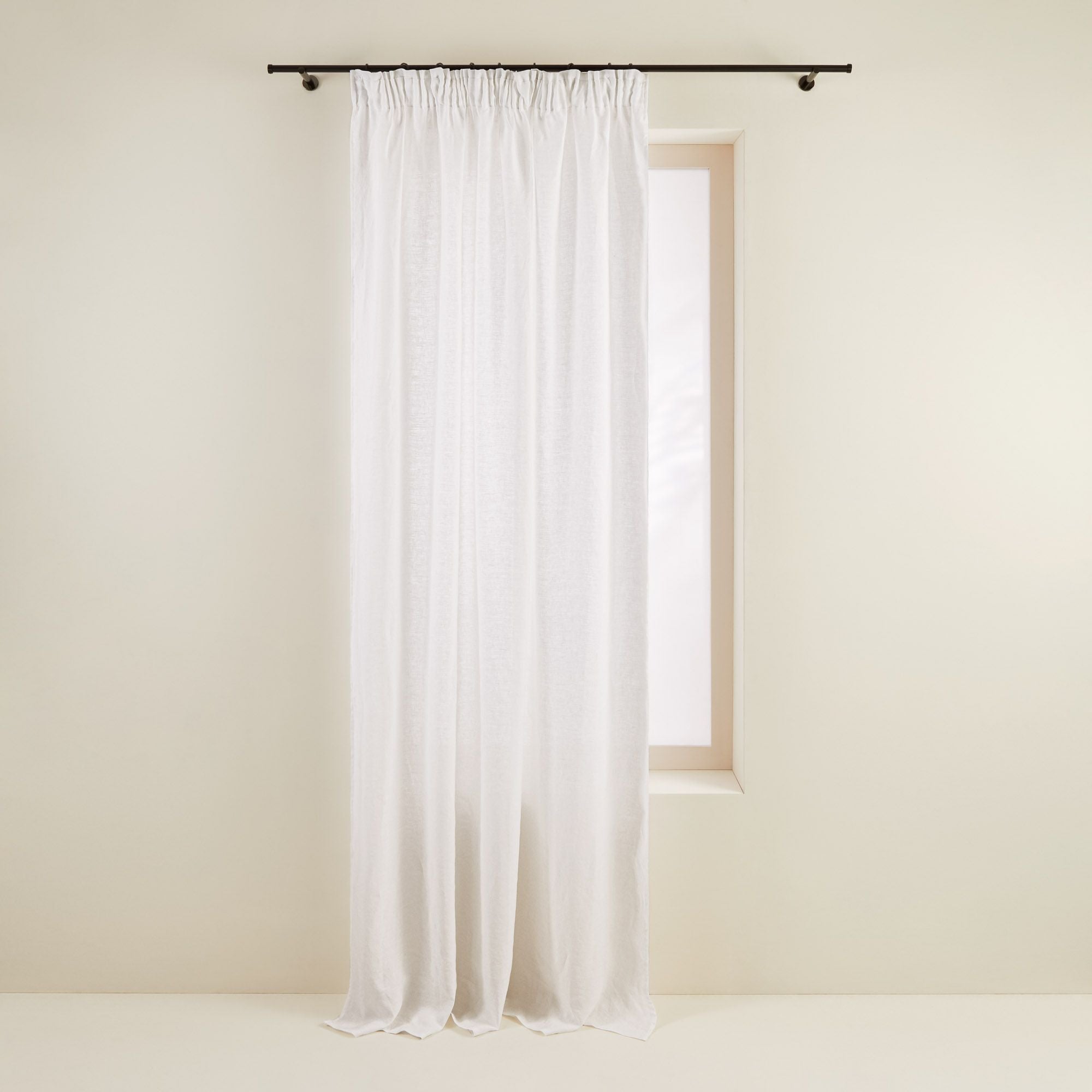 Rideau à galon fronceur CARLINA blanc pur