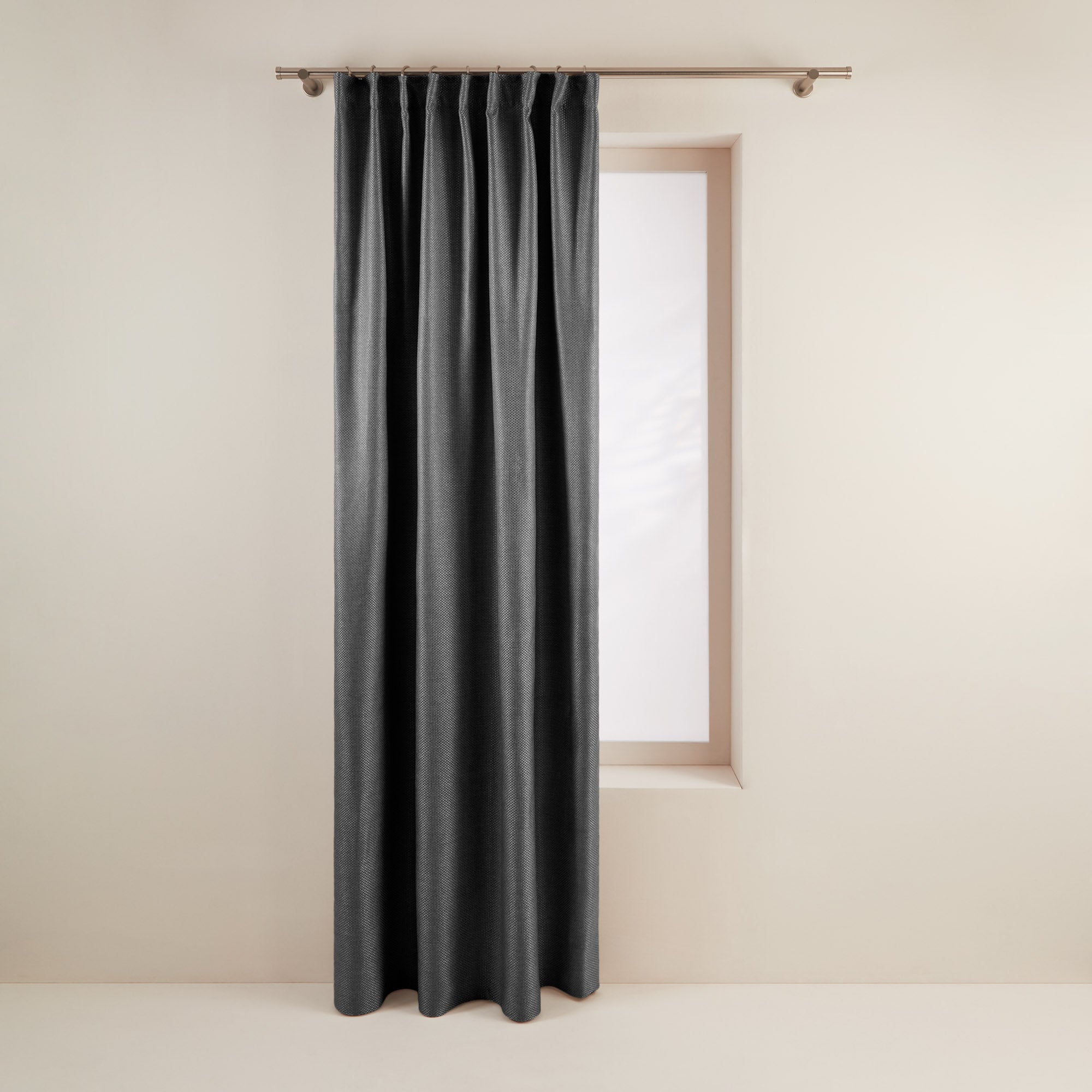 Rideau à galon fronceur COCONUT plomb