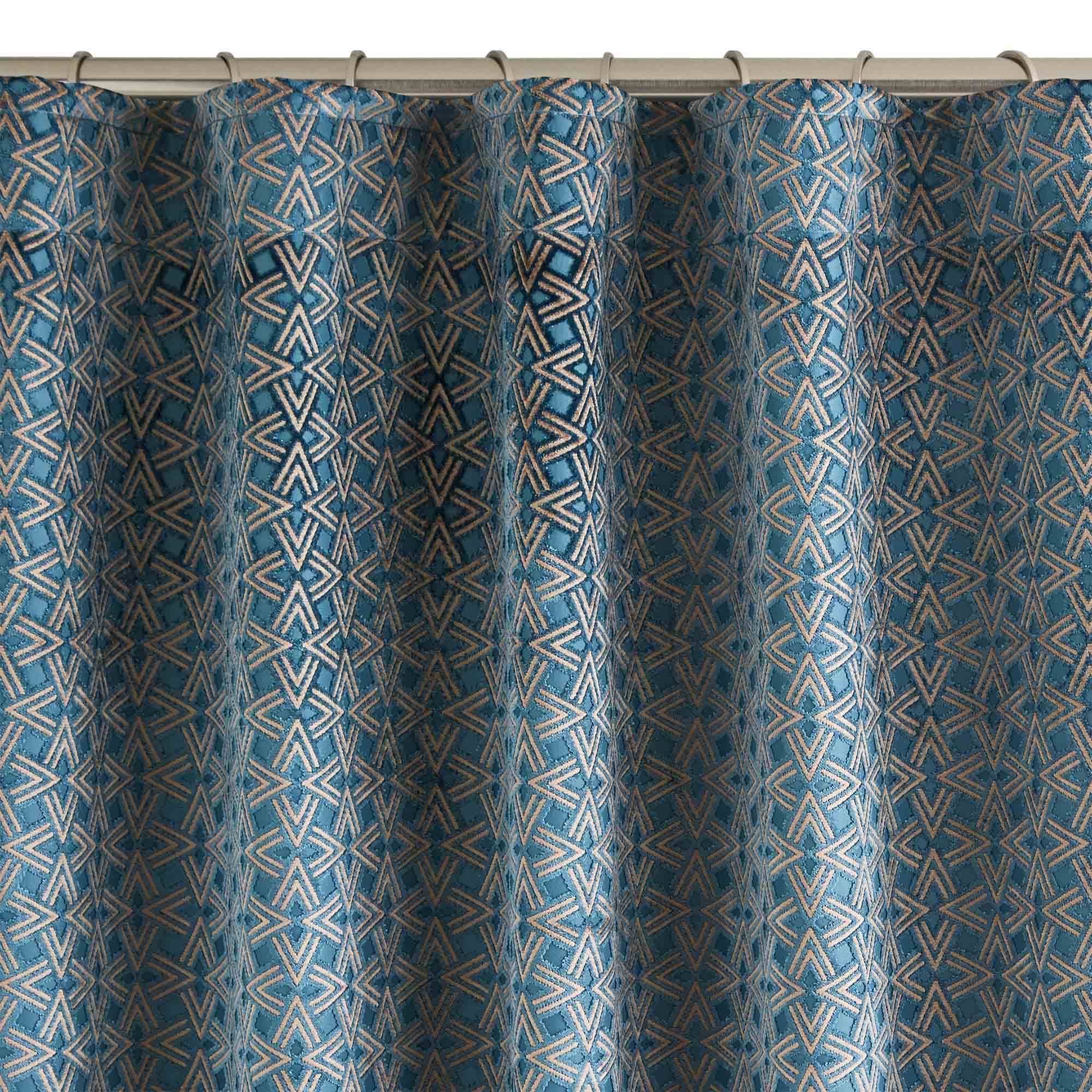 Rideau à galon fronceur OSCAR bleu turquoise foncé