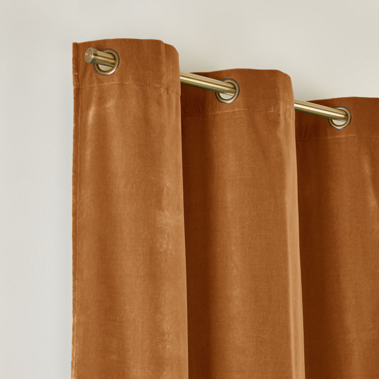 Rideau à oeillets dorés DARIO camel