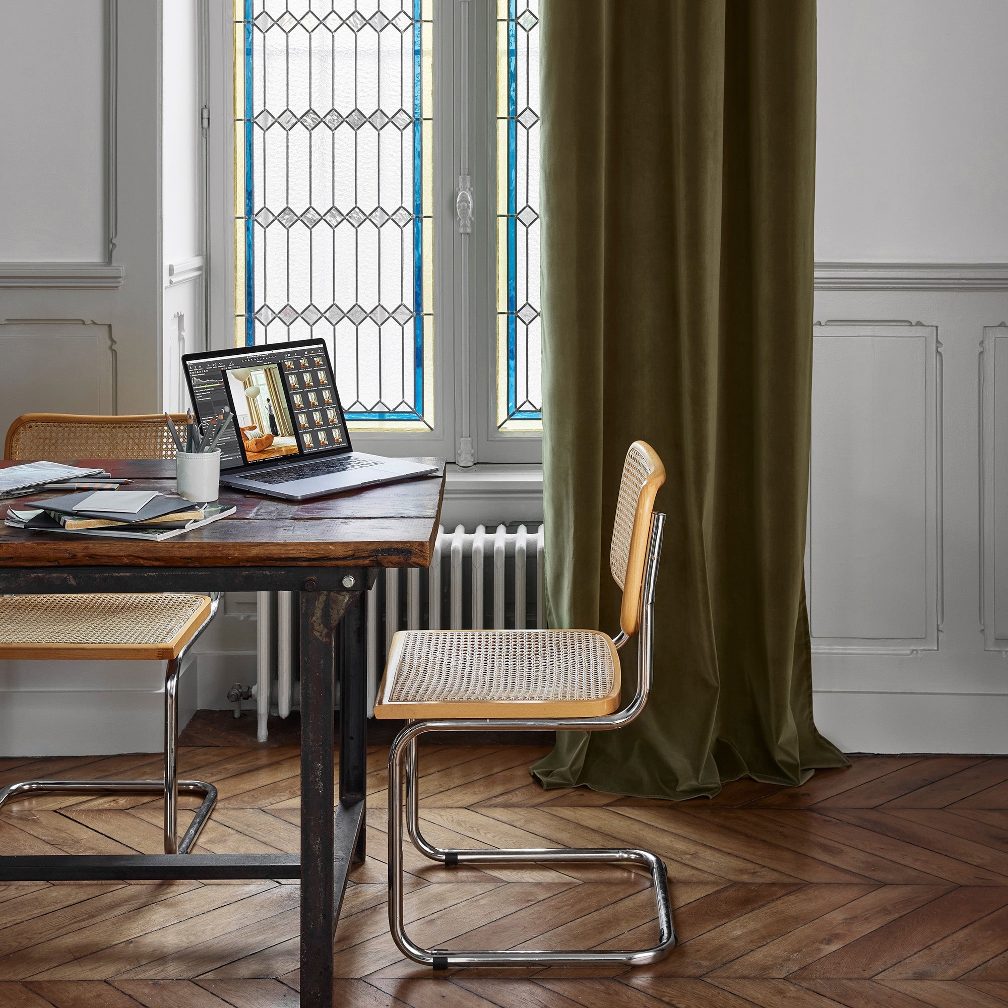 Rideau à oeillets dorés MATIA cyprès