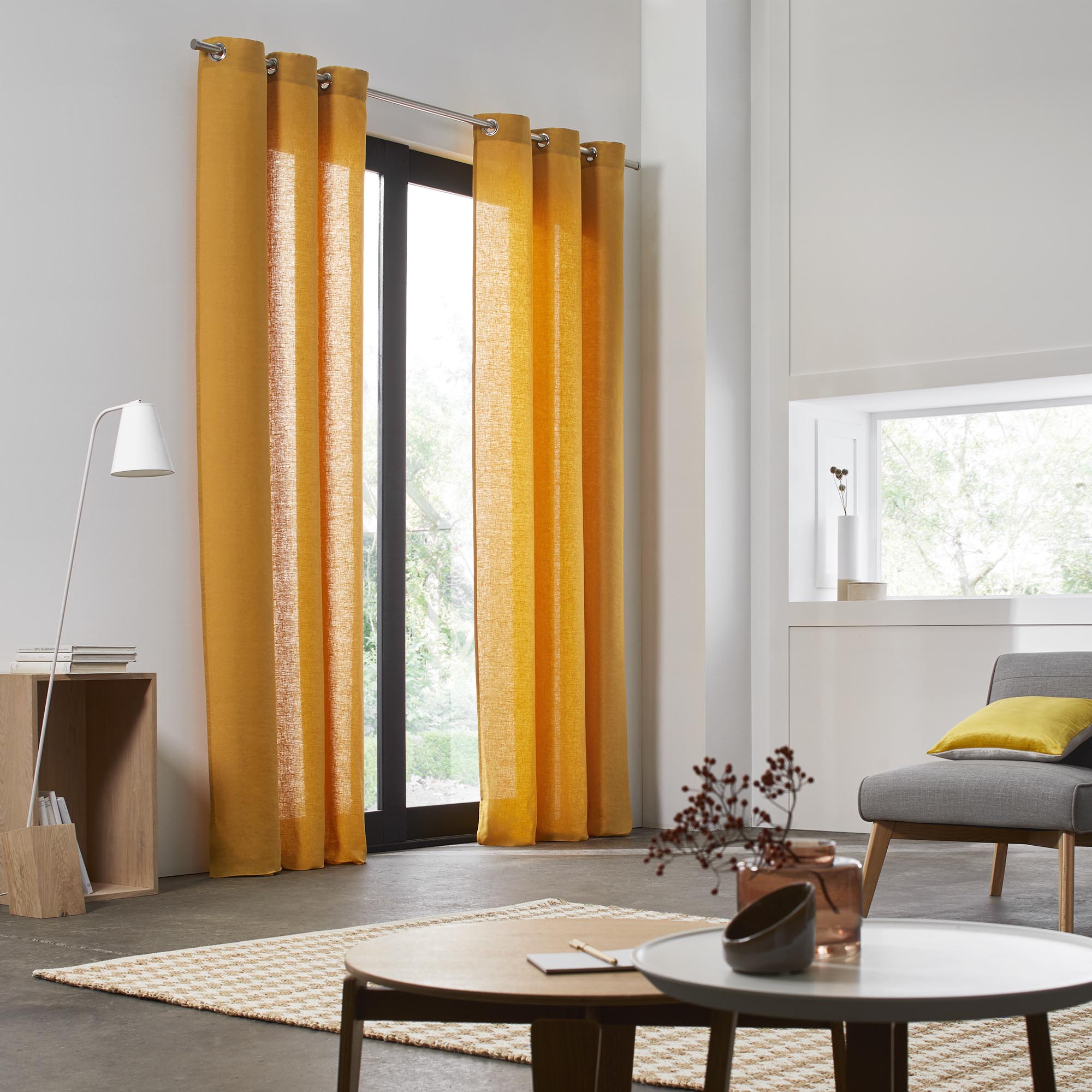 Rideau à oeillets CARLINA ocre