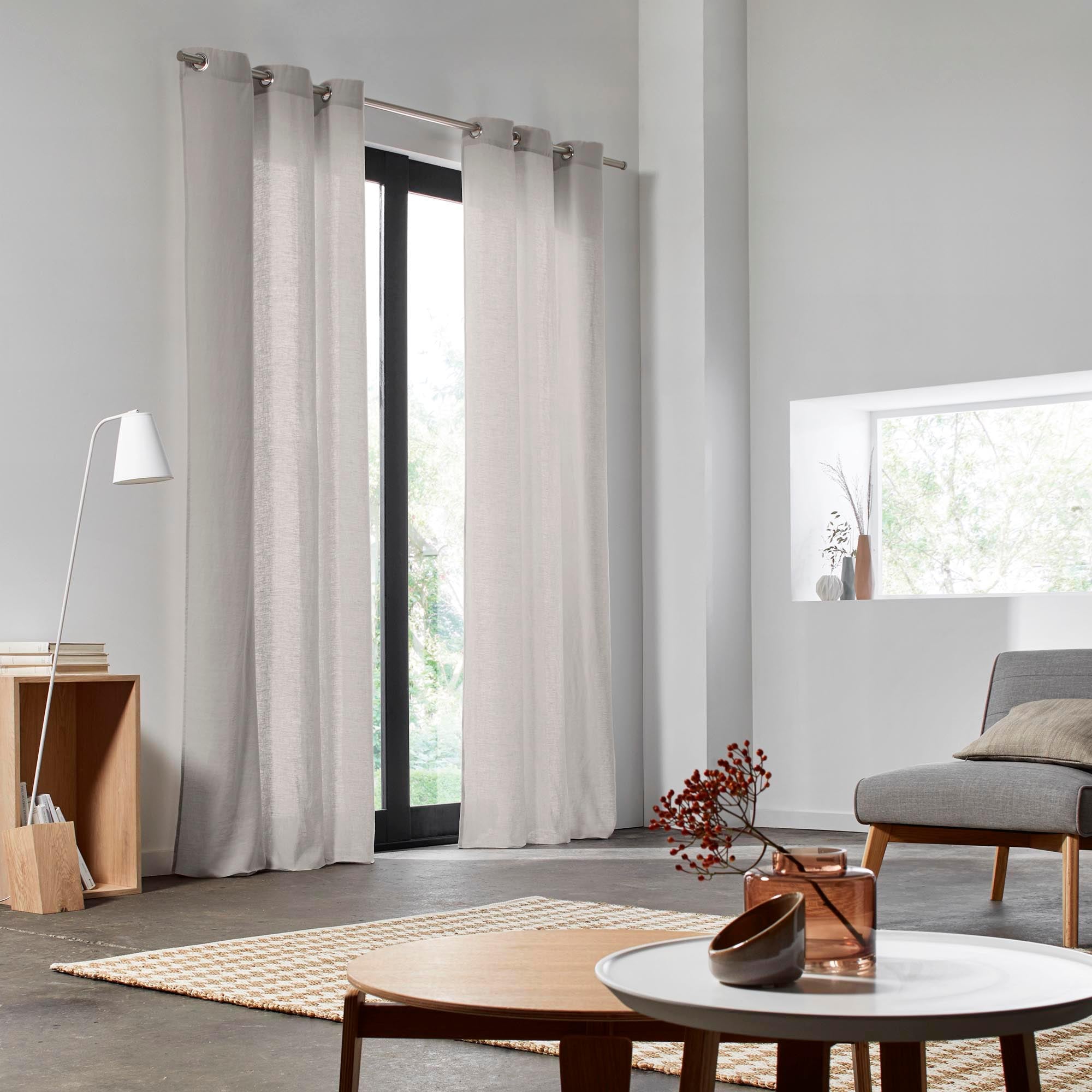 Rideau à oeillets CARLINA calcaire