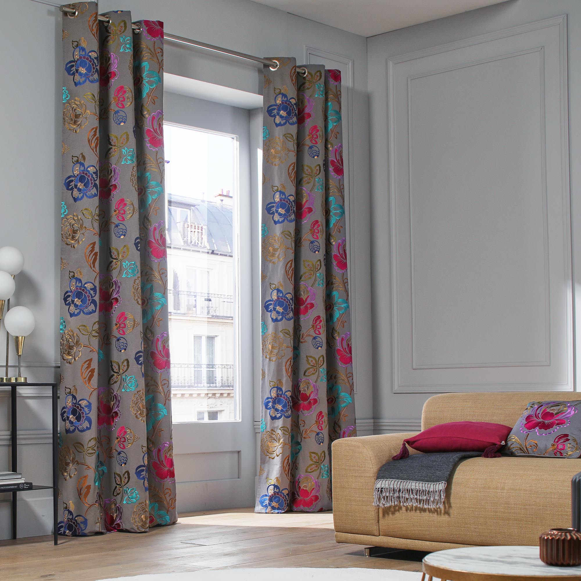 Rideau à oeillets MAGELLAN plomb