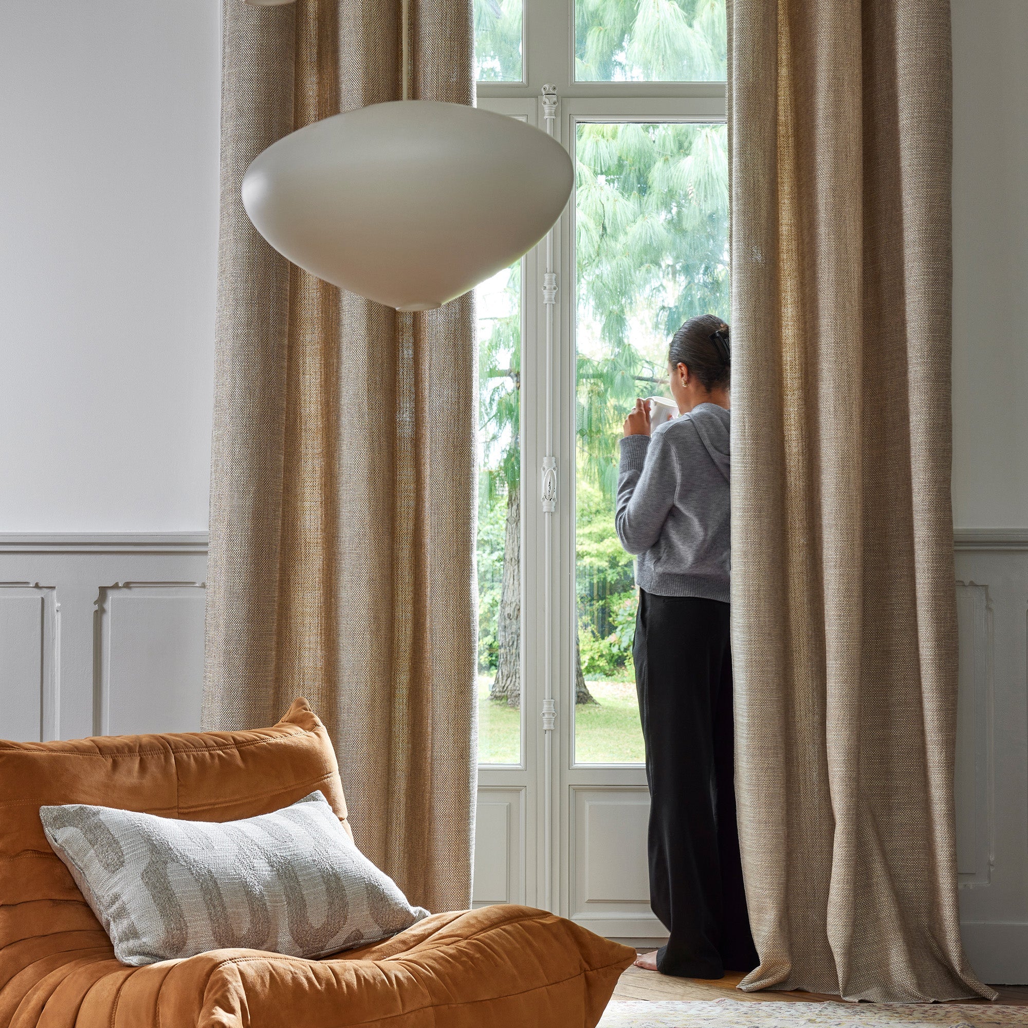 Rideau à oeillets NATALI naturel chiné