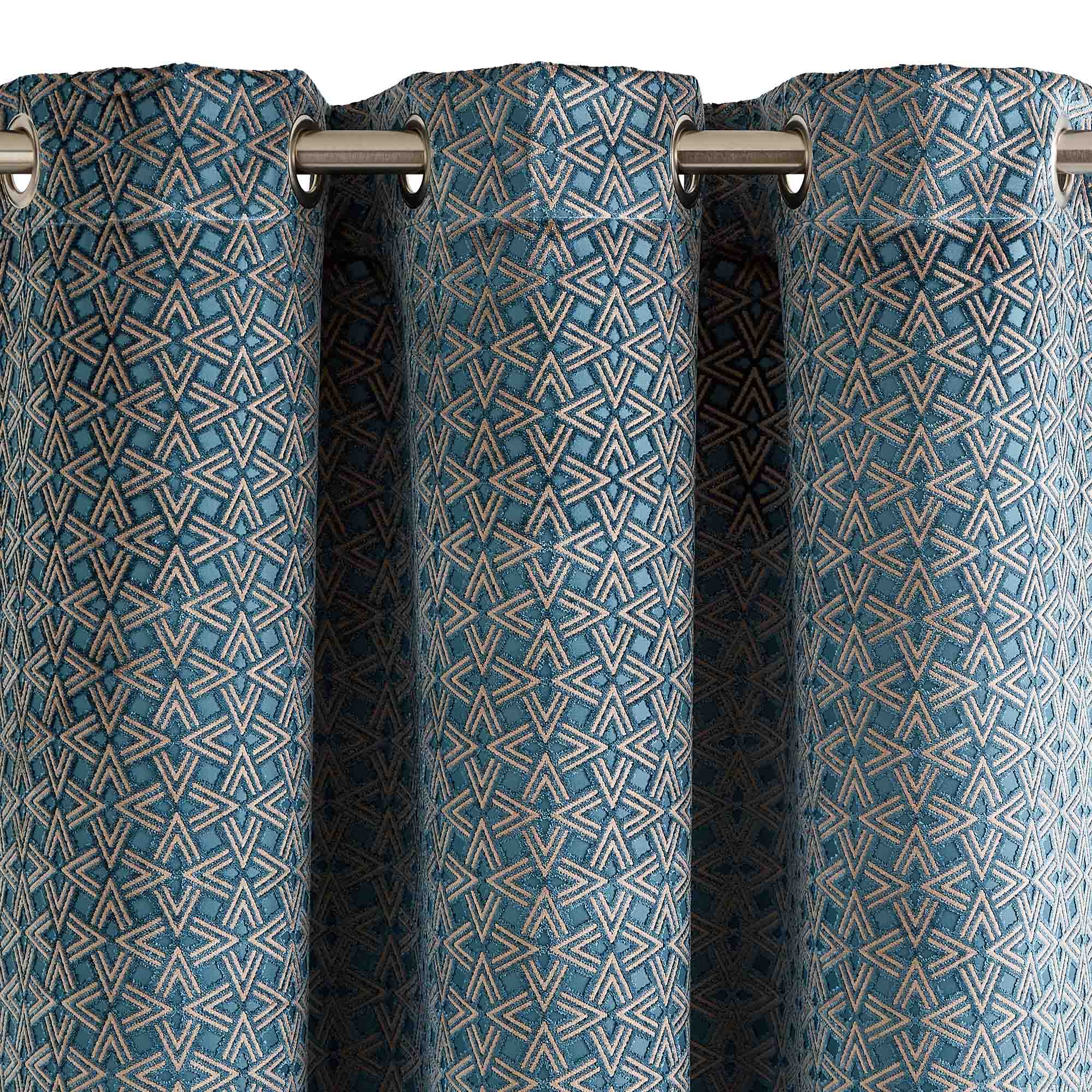 Rideau à oeillets OSCAR bleu turquoise foncé