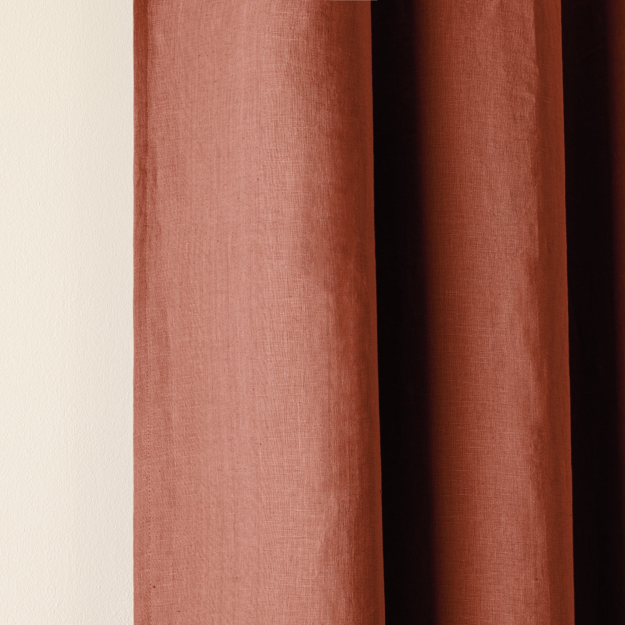 Rideau oeillets doublé occultant CARLINA terracotta