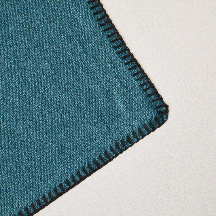 Set de table NINO indigo et feston noir