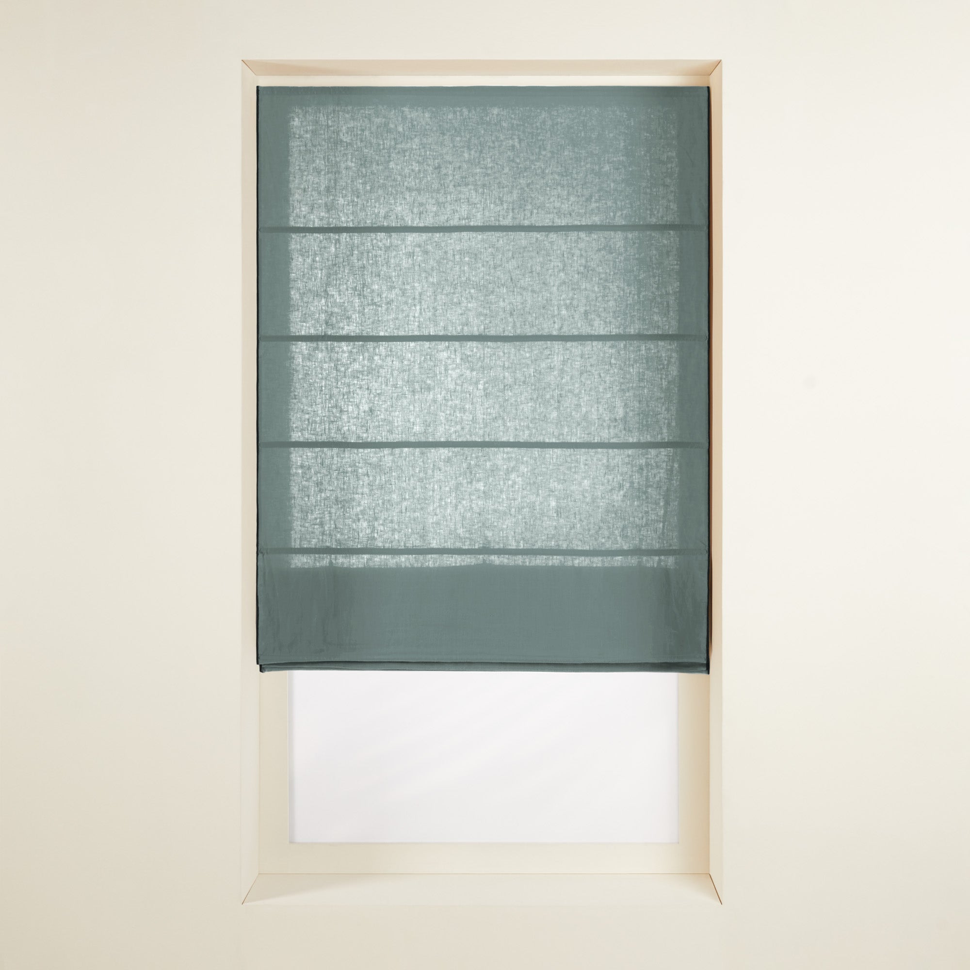 Store bateau CARLINA vert de gris et bourdon noir