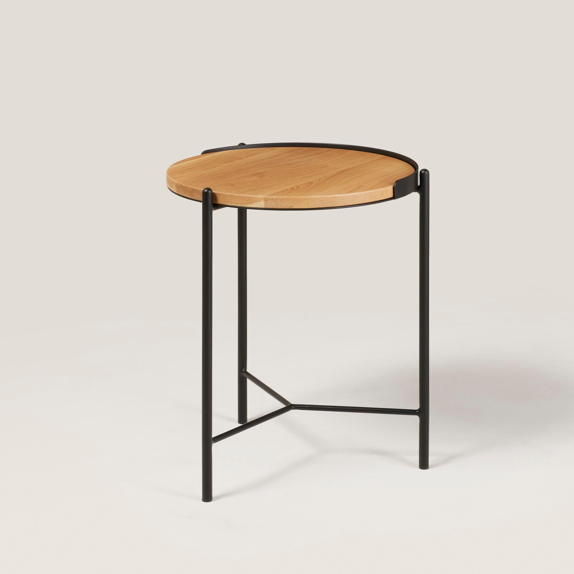 Table d'appoint ABBY bois et noir mat