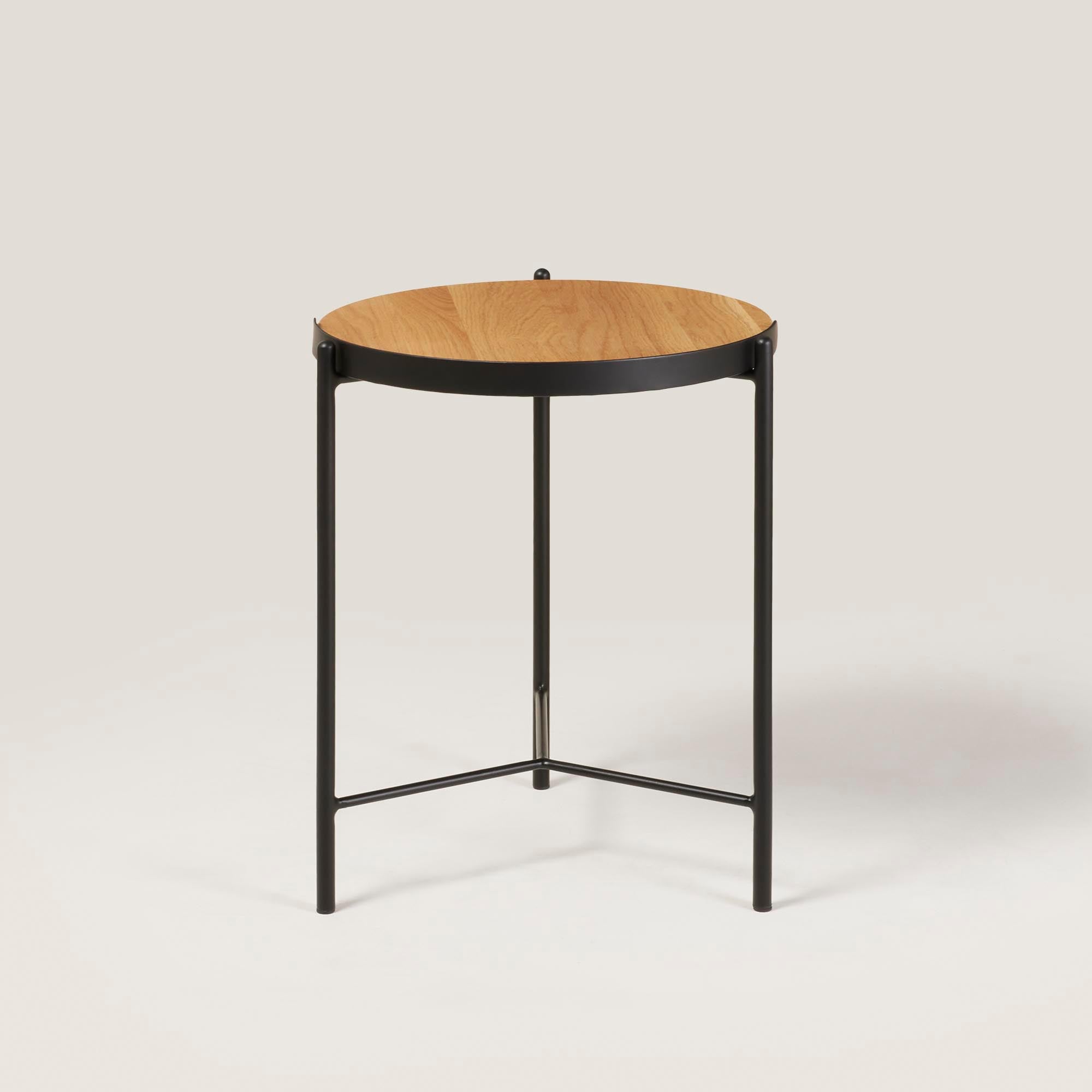 Table d'appoint ABBY bois et noir mat