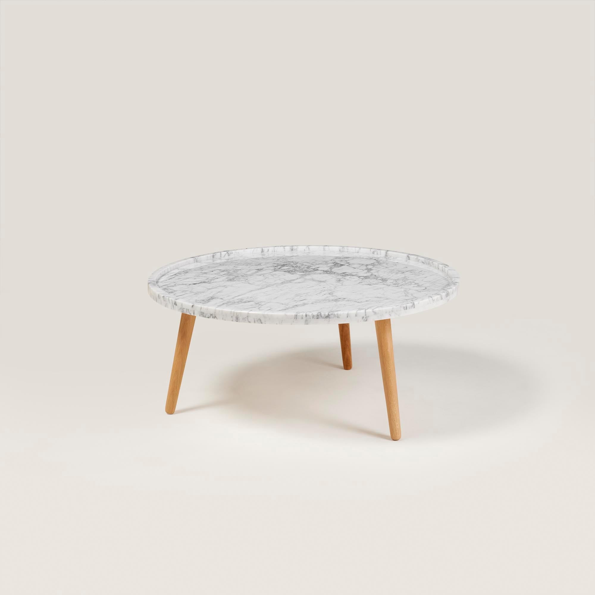 Table d'appoint FRANKA bois et blanc de carrare