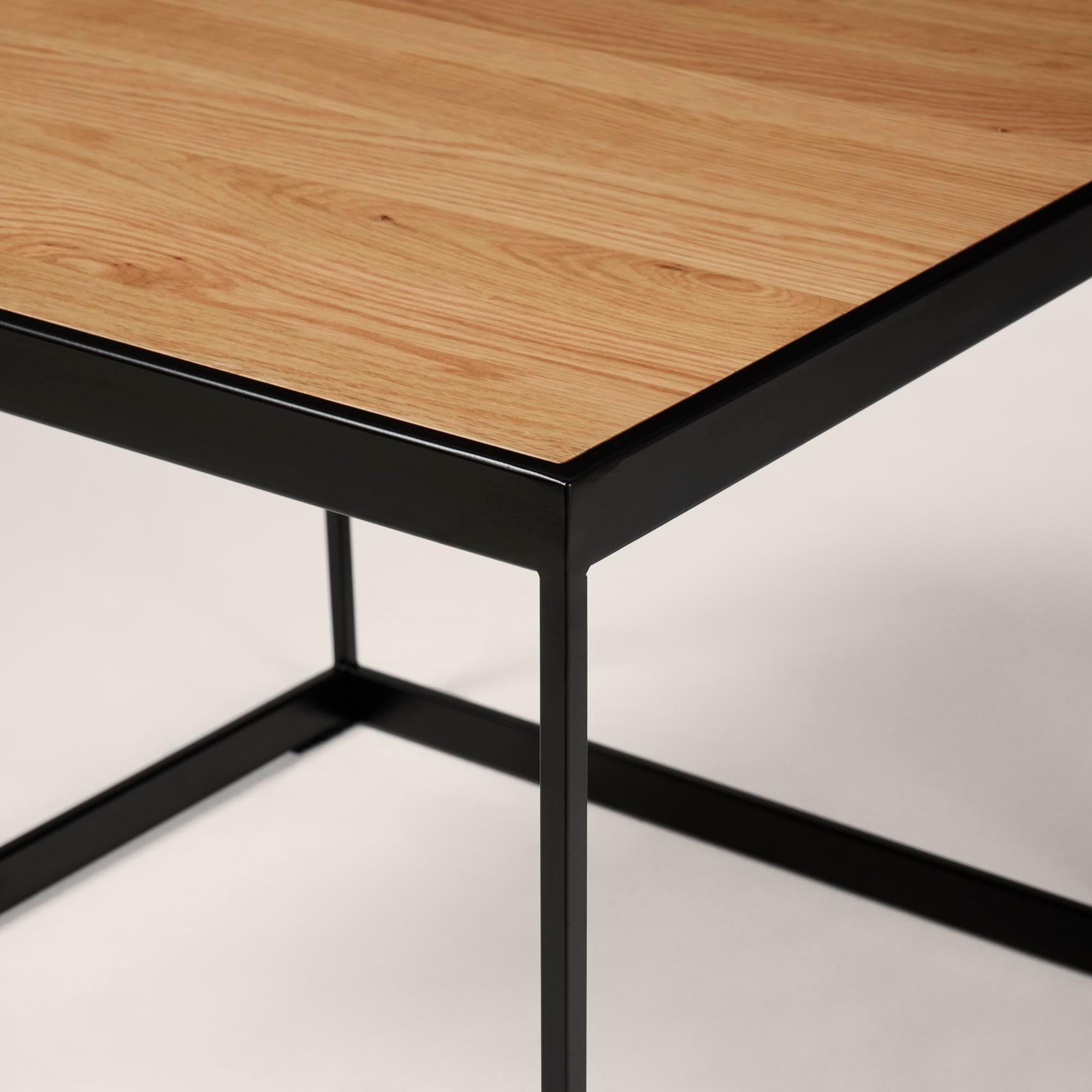 Table d'appoint LUCY bois et noir mat