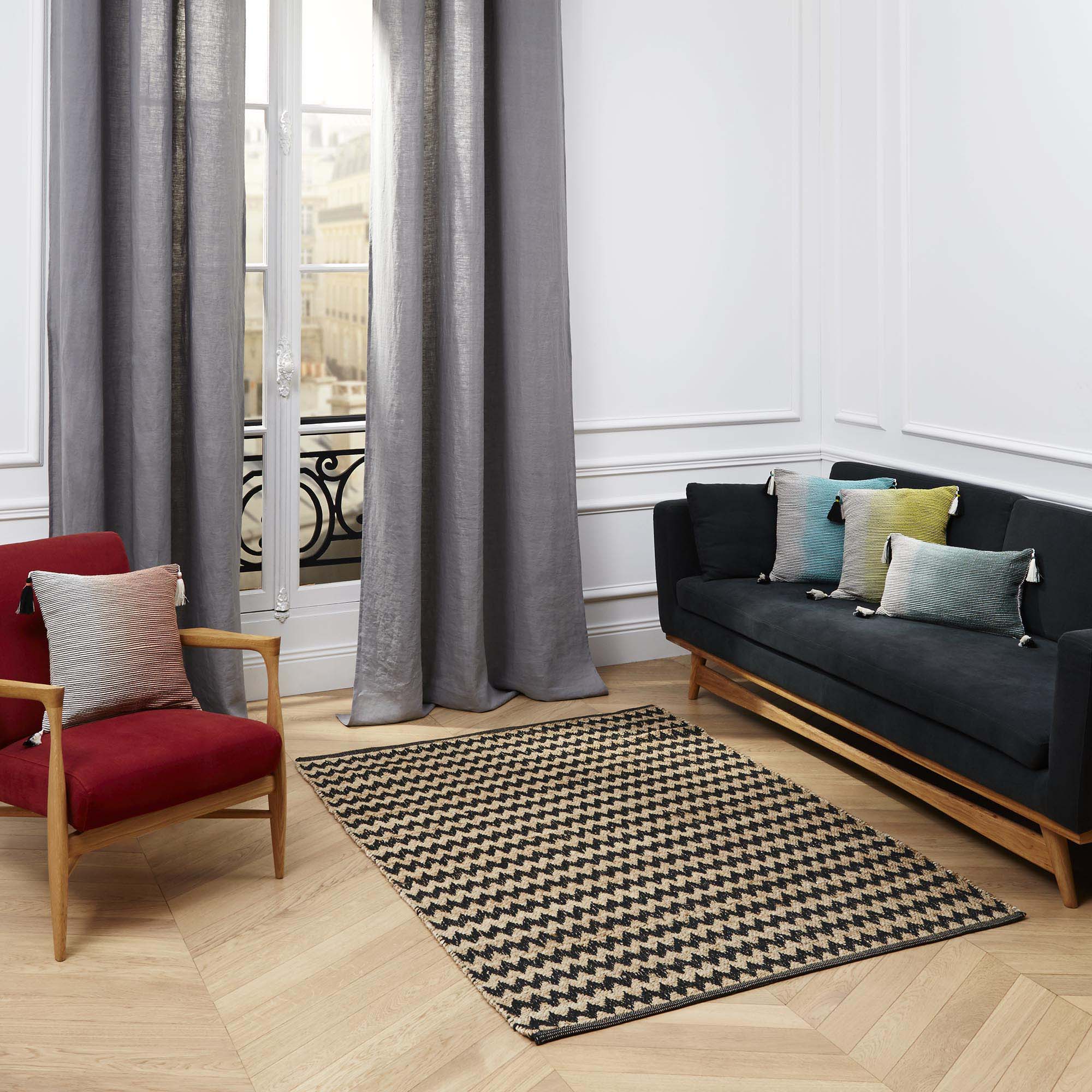 Tapis de sol COPENHAGEN naturel et noir