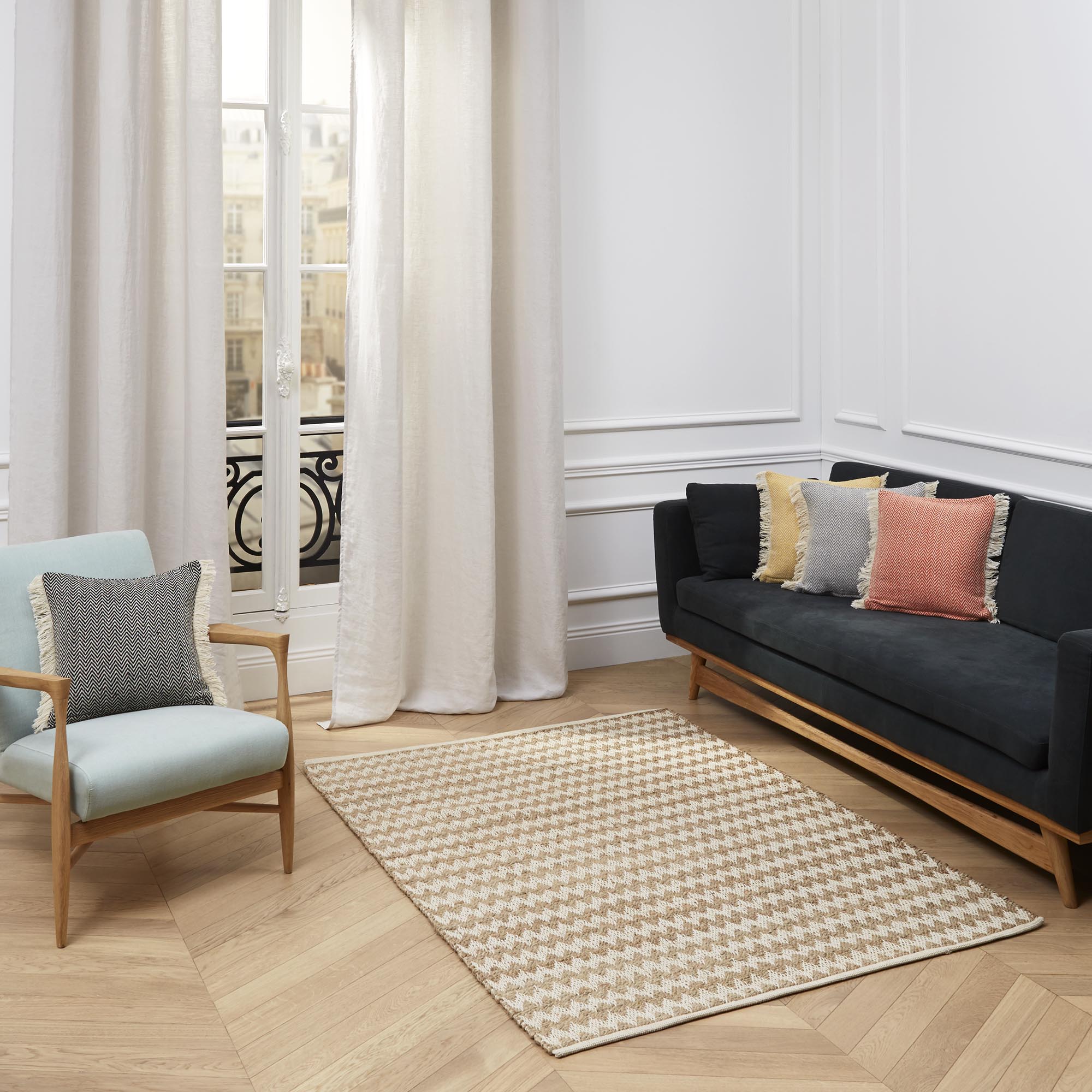 Tapis de sol COPENHAGEN naturel et écru