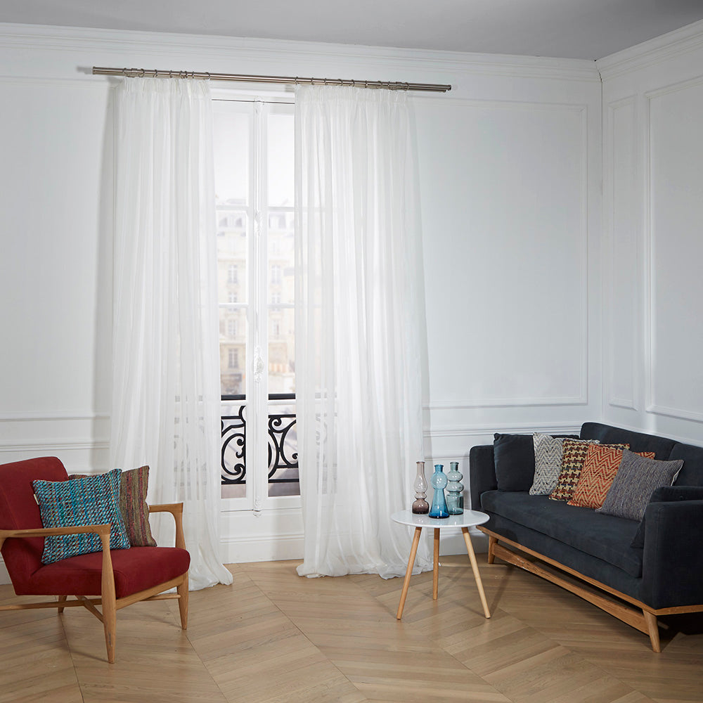 Voilage à galon fronceur SANTORINI blanc