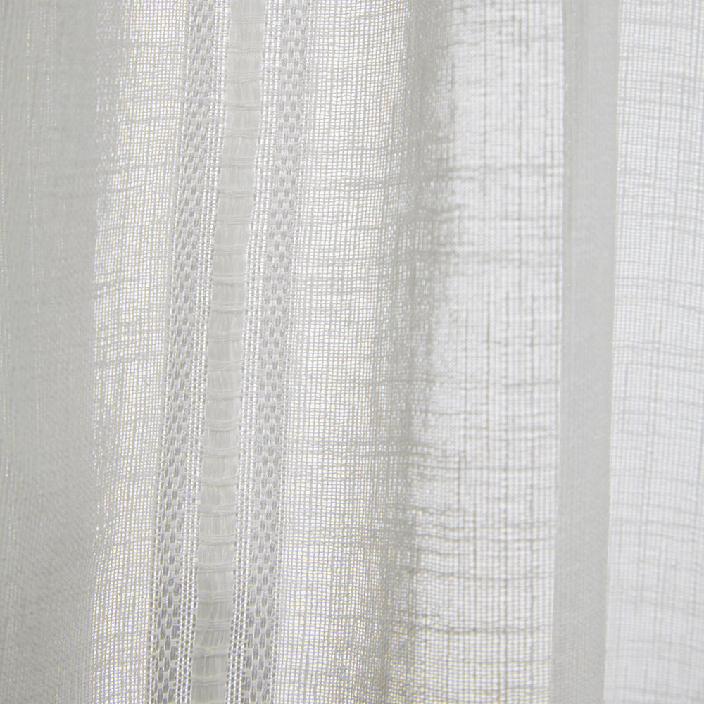 Voilage à galon fronceur SANTORINI blanc