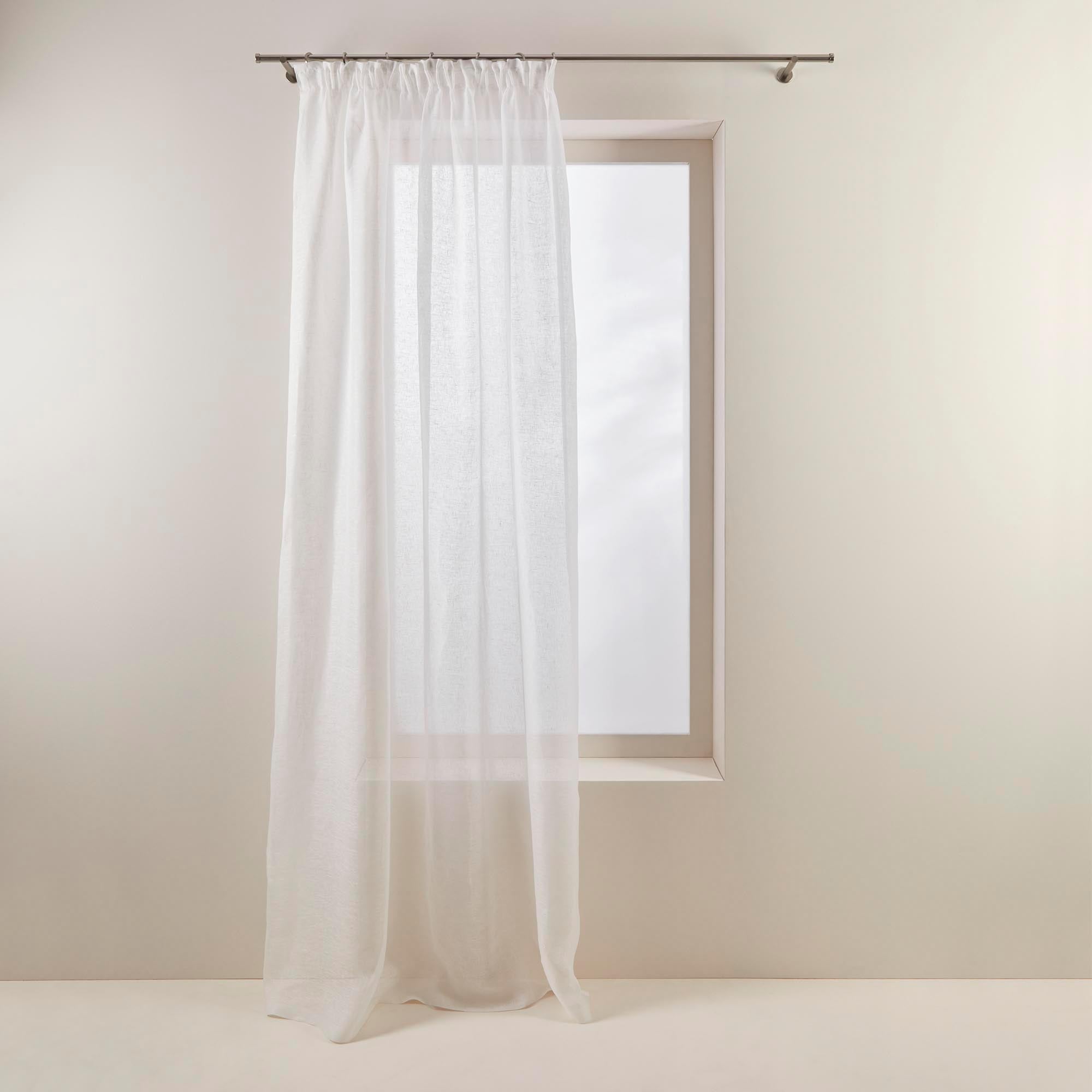 Voilage à galon fronceur SHADOW blanc pur