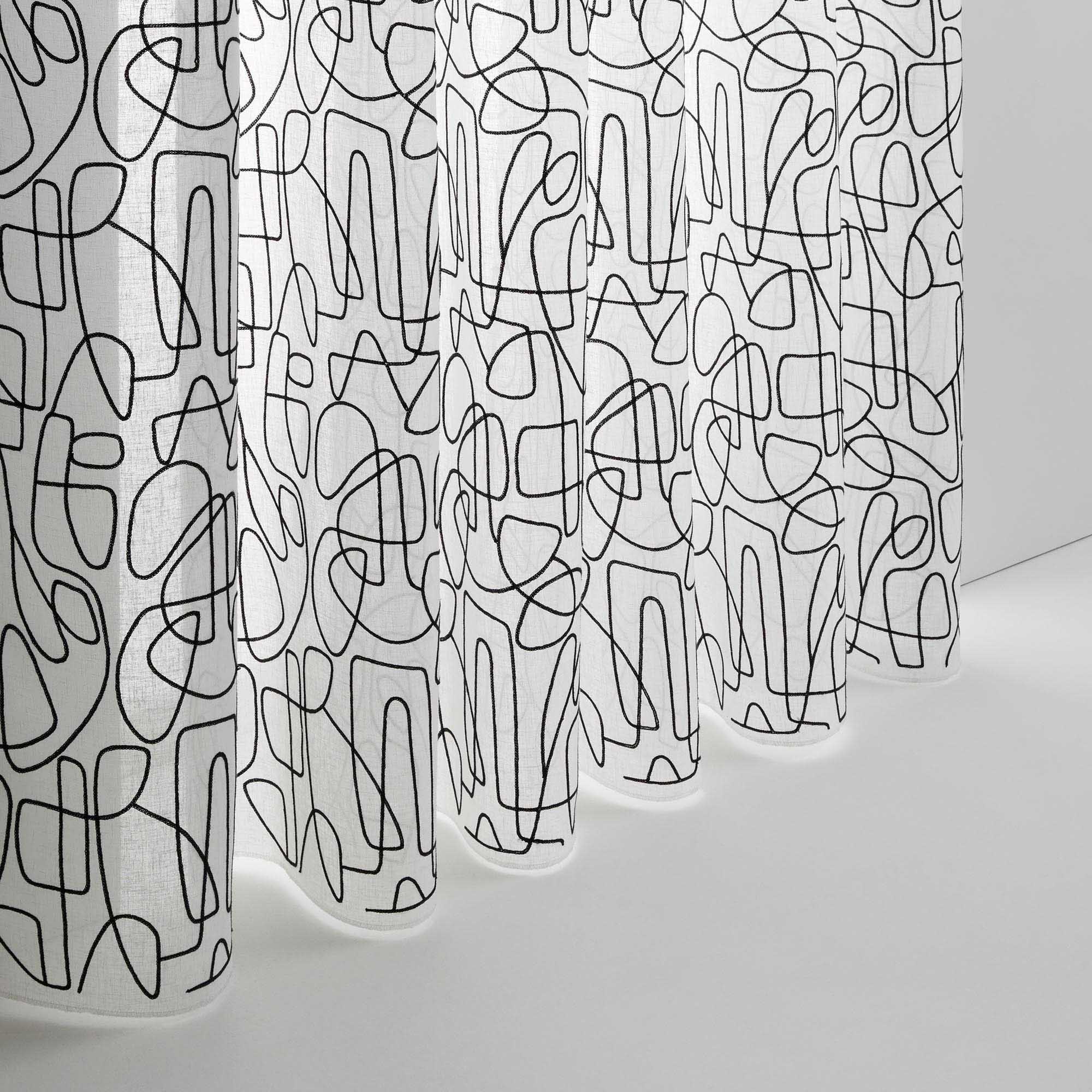 Voilage à oeillets noirs ARIANA blanc et noir