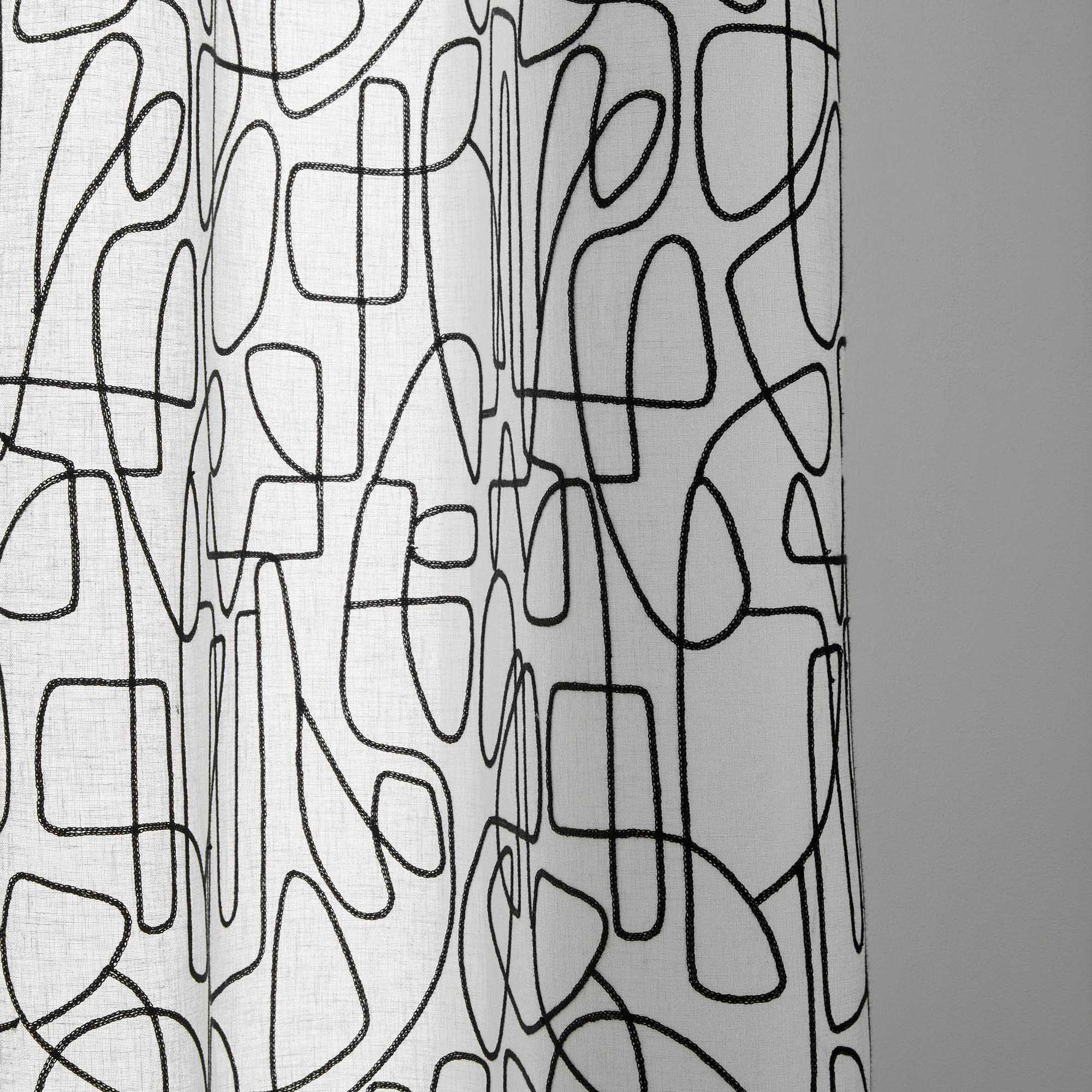 Voilage à oeillets noirs ARIANA blanc et noir