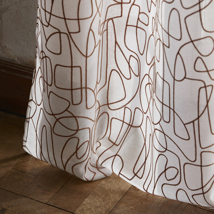 Voilage à oeillets ARIANA blanc et terracotta