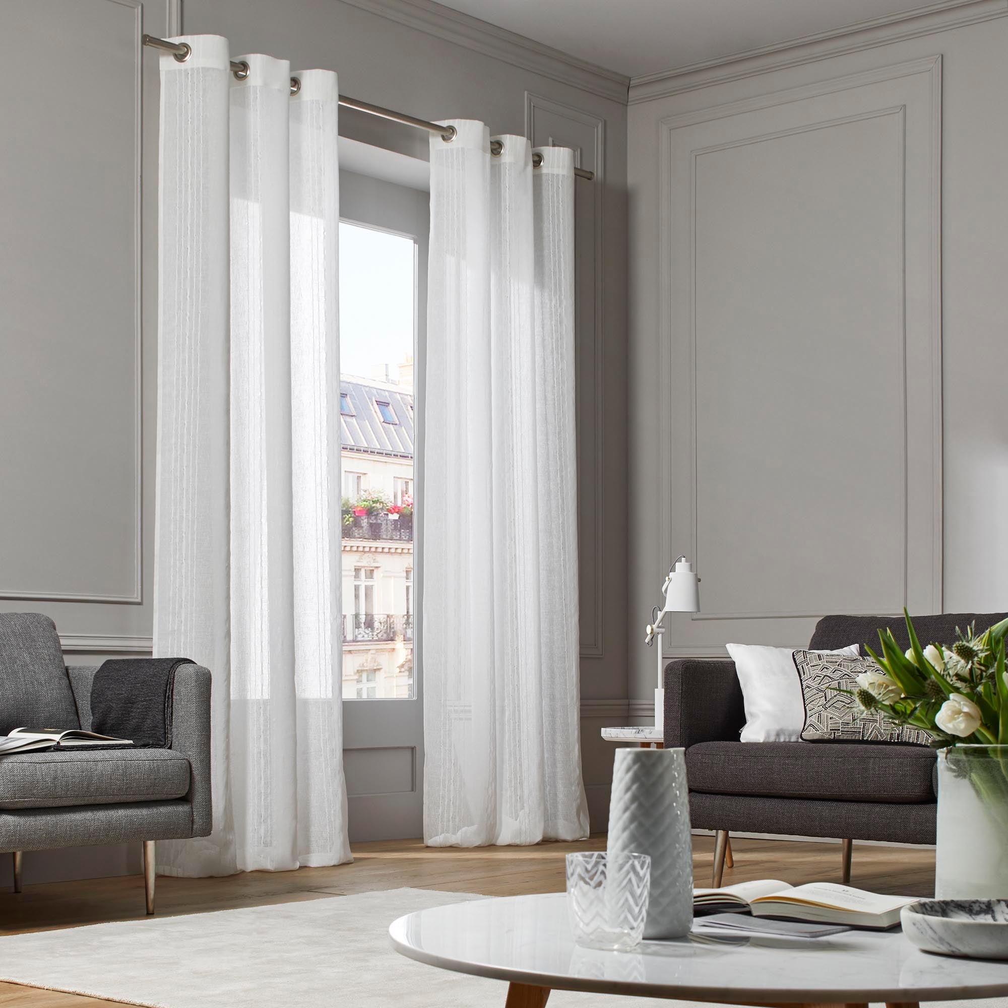 Voilage à oeillets MYKONOS blanc