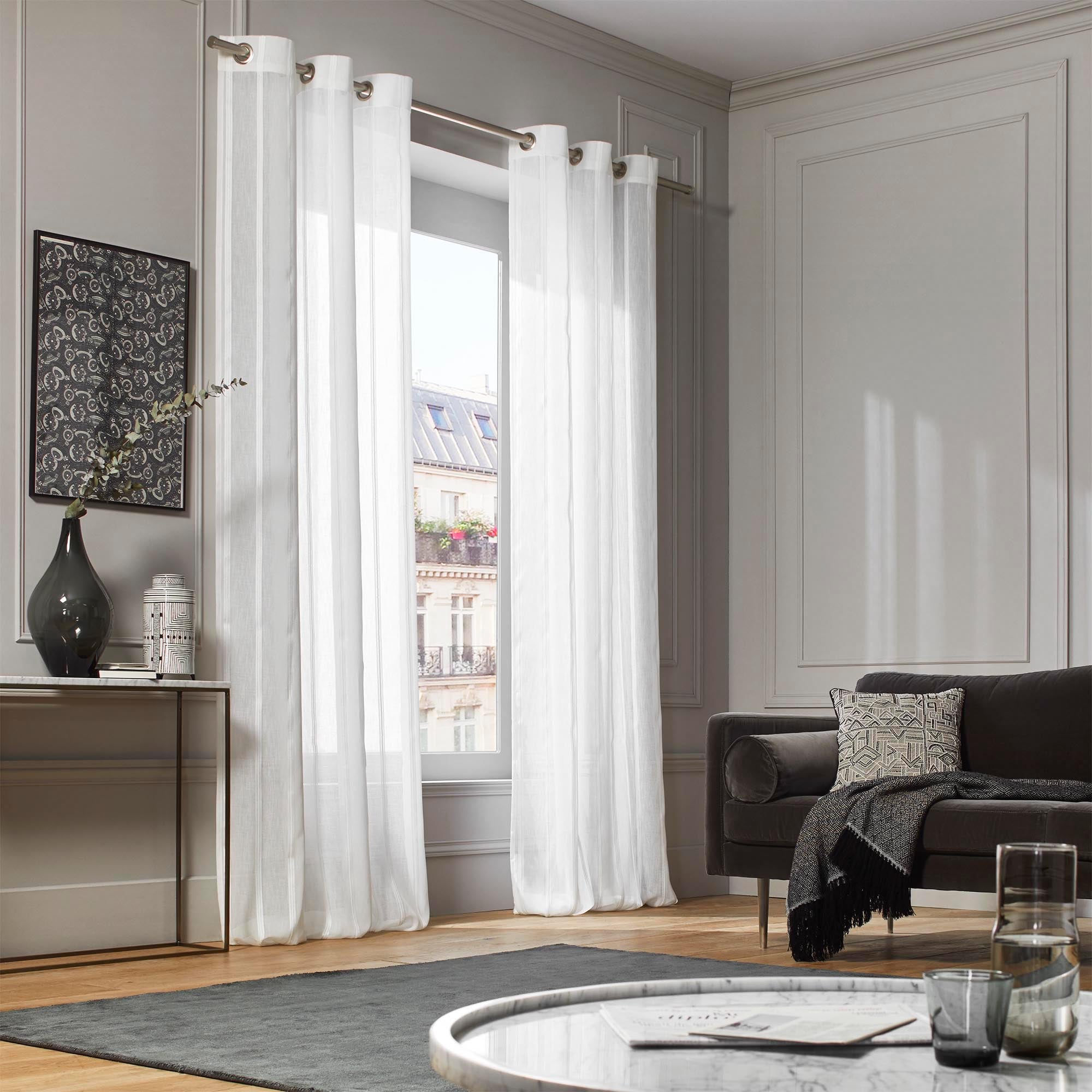 Voilage à oeillets SANTORINI blanc