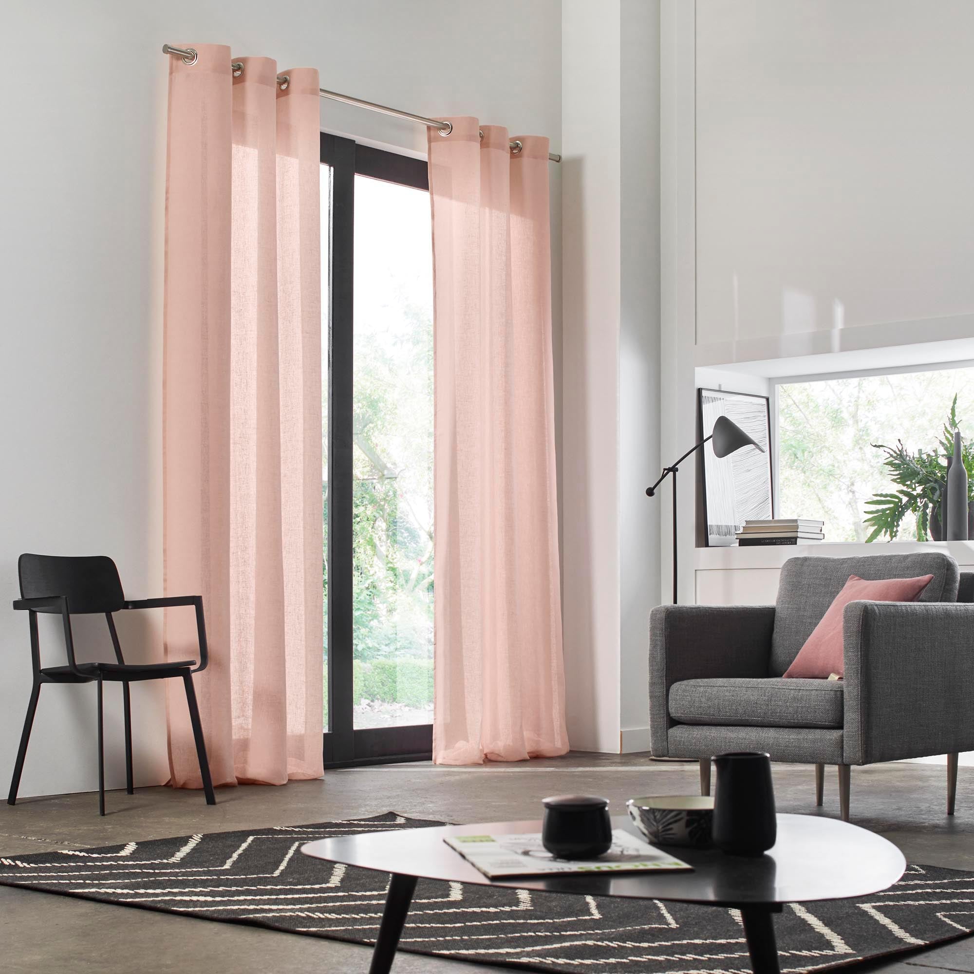 Voilage à oeillets SHADOW rose poudré