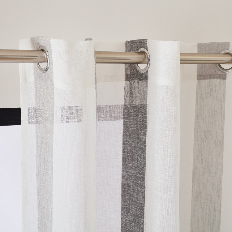 Voilage à oeillets TIMEO blanc et naturel