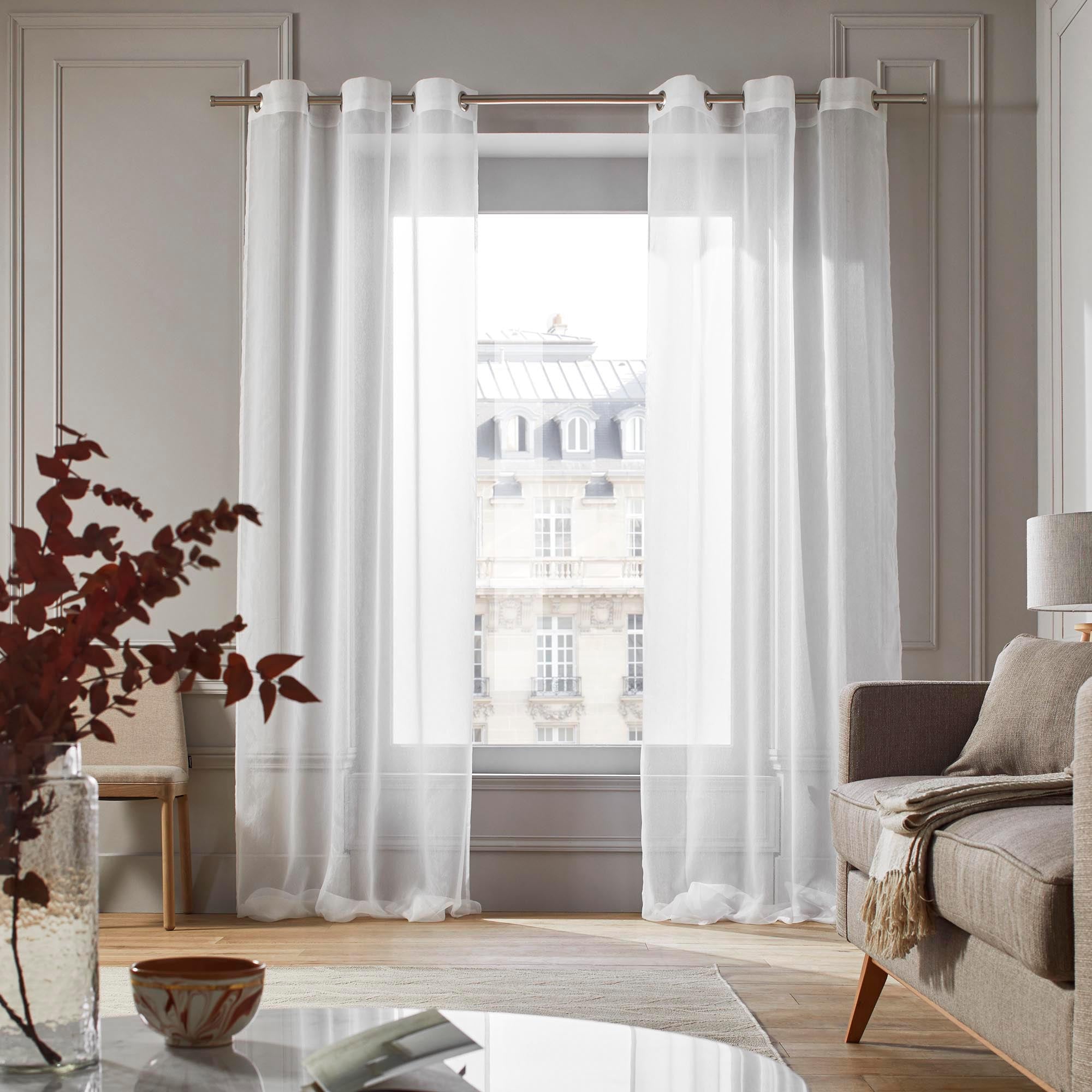 Voilage à oeillets TRAMONTANE blanc