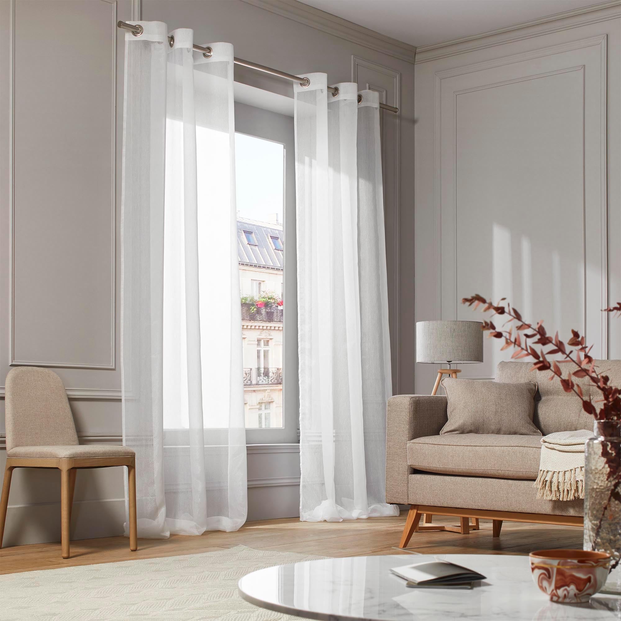 Voilage à oeillets TRAMONTANE blanc