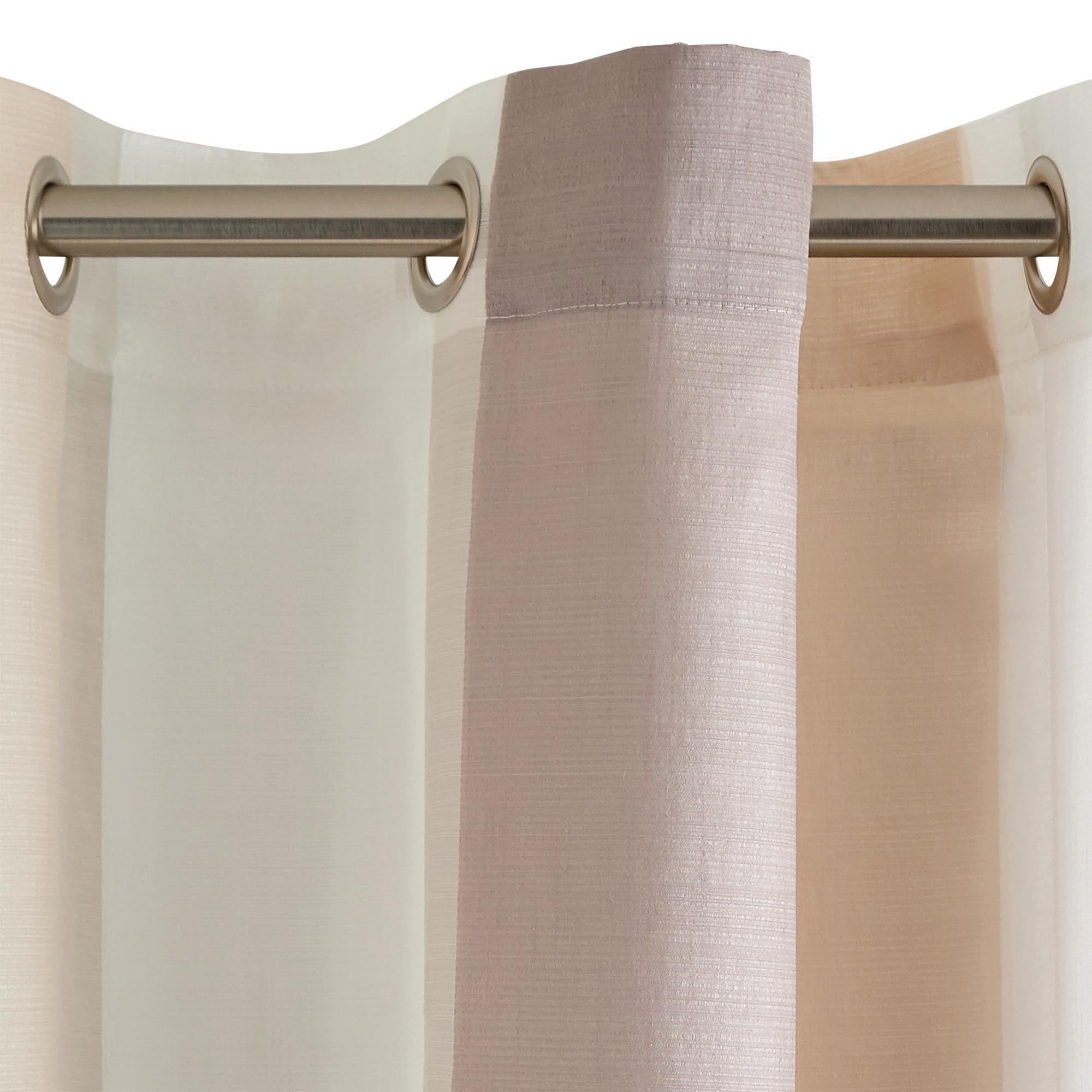 Voilage à oeillets VANILLE écru et taupe