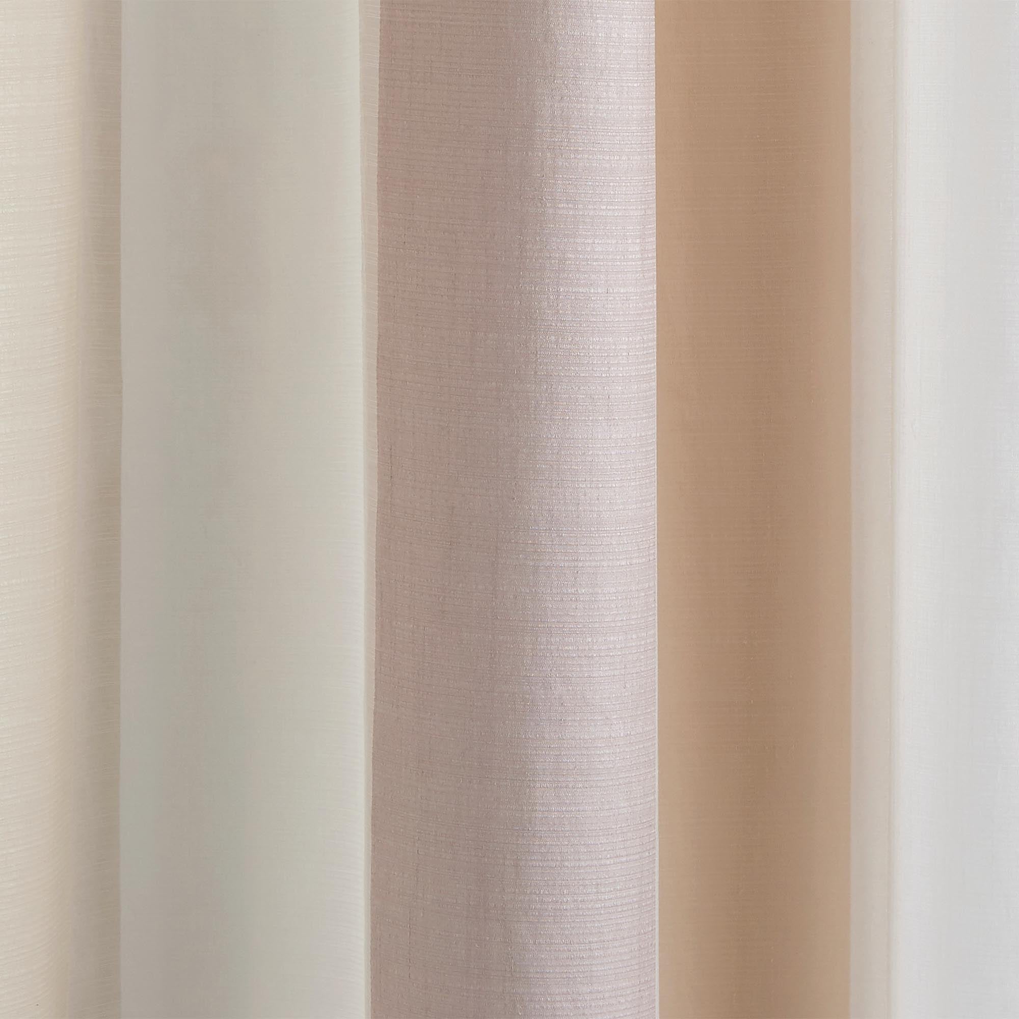 Voilage à oeillets VANILLE écru et taupe