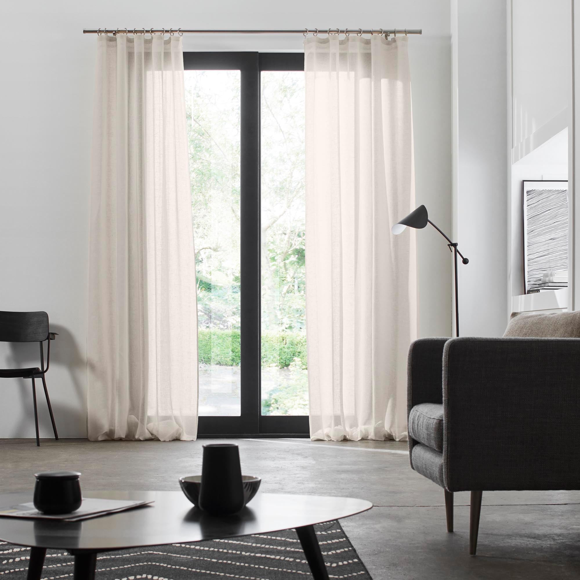 Voilage à galon fronceur SHADOW lin