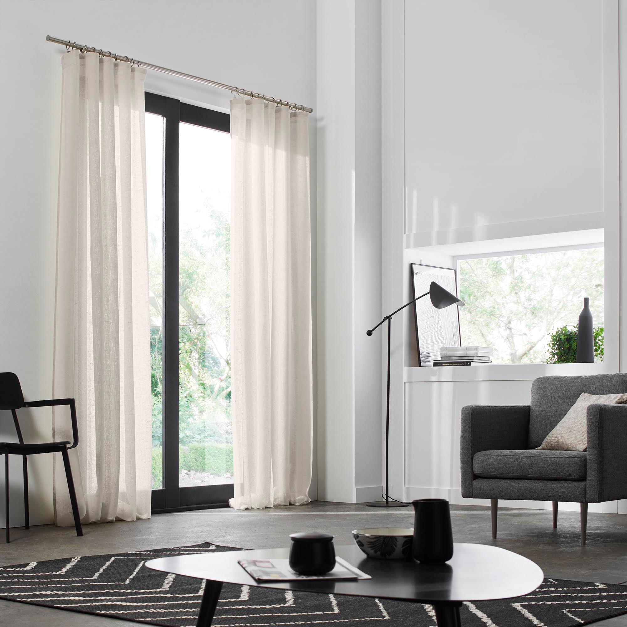 Voilage à galon fronceur SHADOW lin