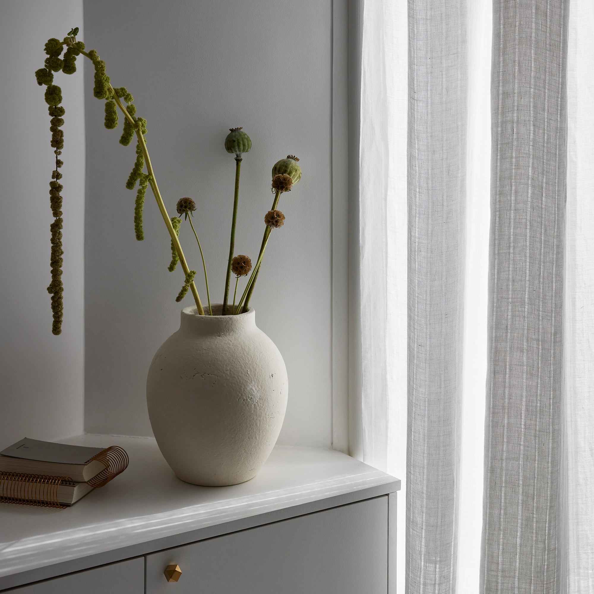 Voilage panneau ALIKI blanc nature