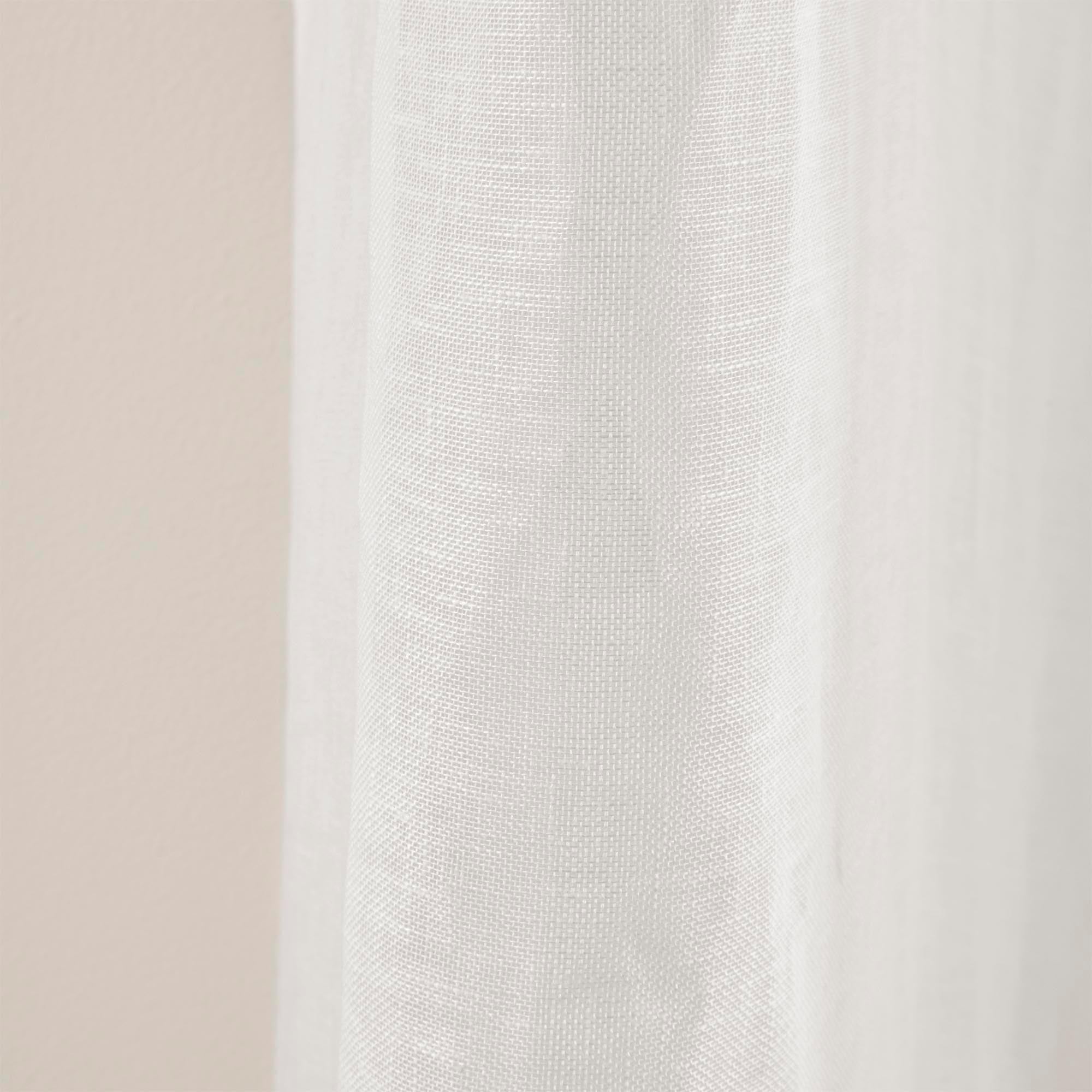 Voilage panneau SHADOW blanc pur et bourdon noir