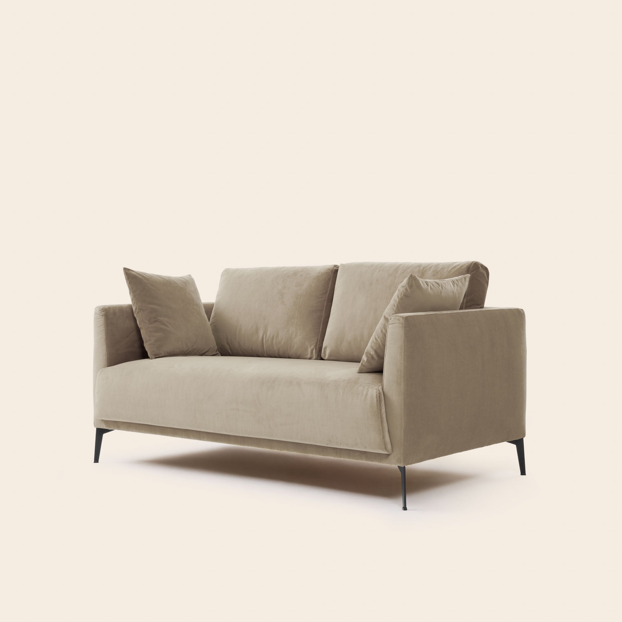 Canapé 2 places ODELLE velours beige chic