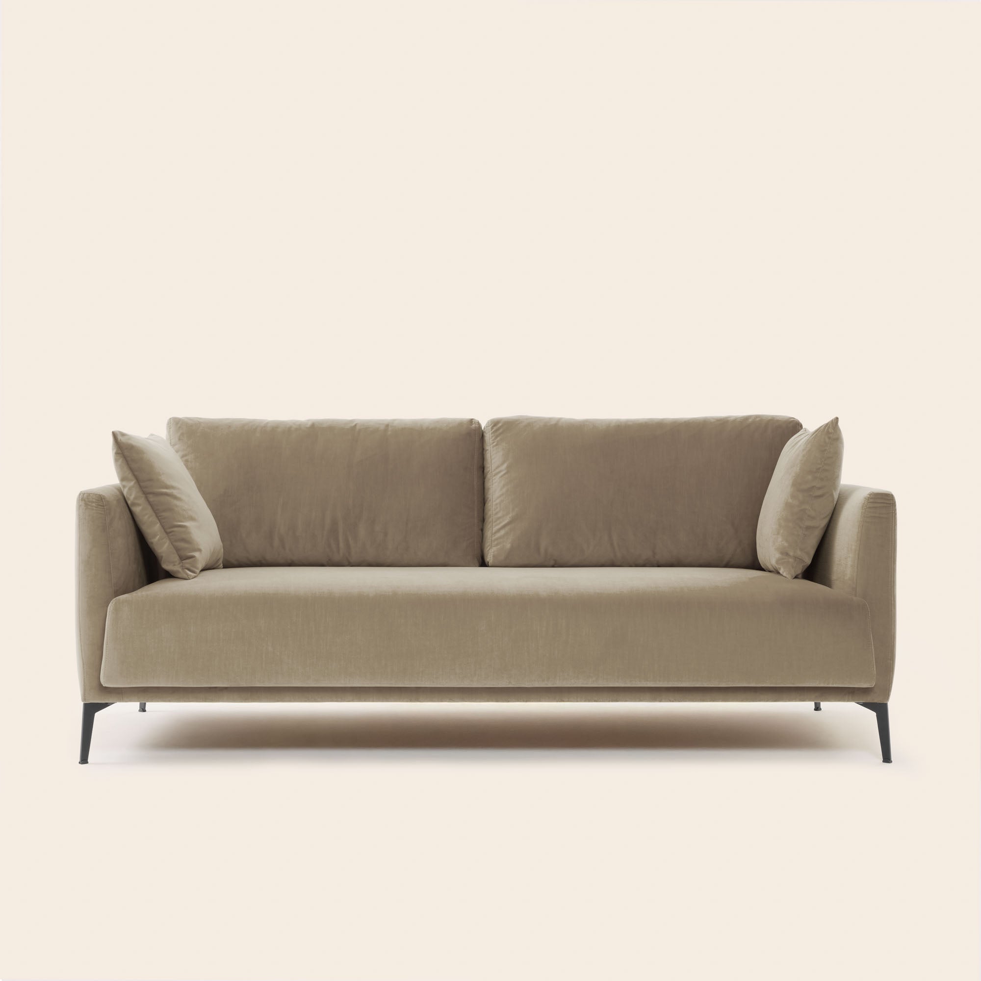 Canapé 3 places ODELLE velours beige chic