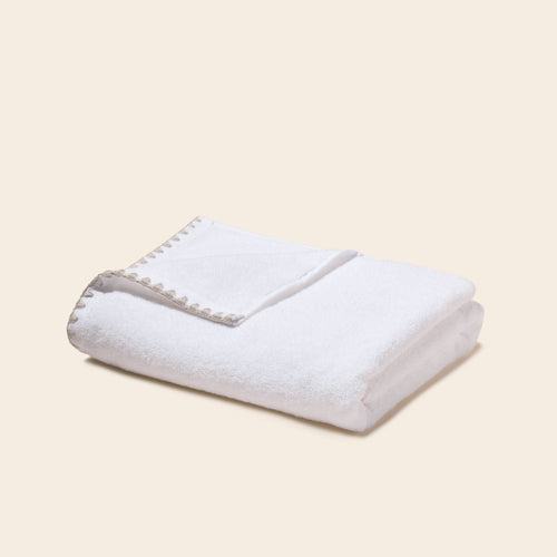 Madura - Serviette de toilette NERYDA blanc et beige - S