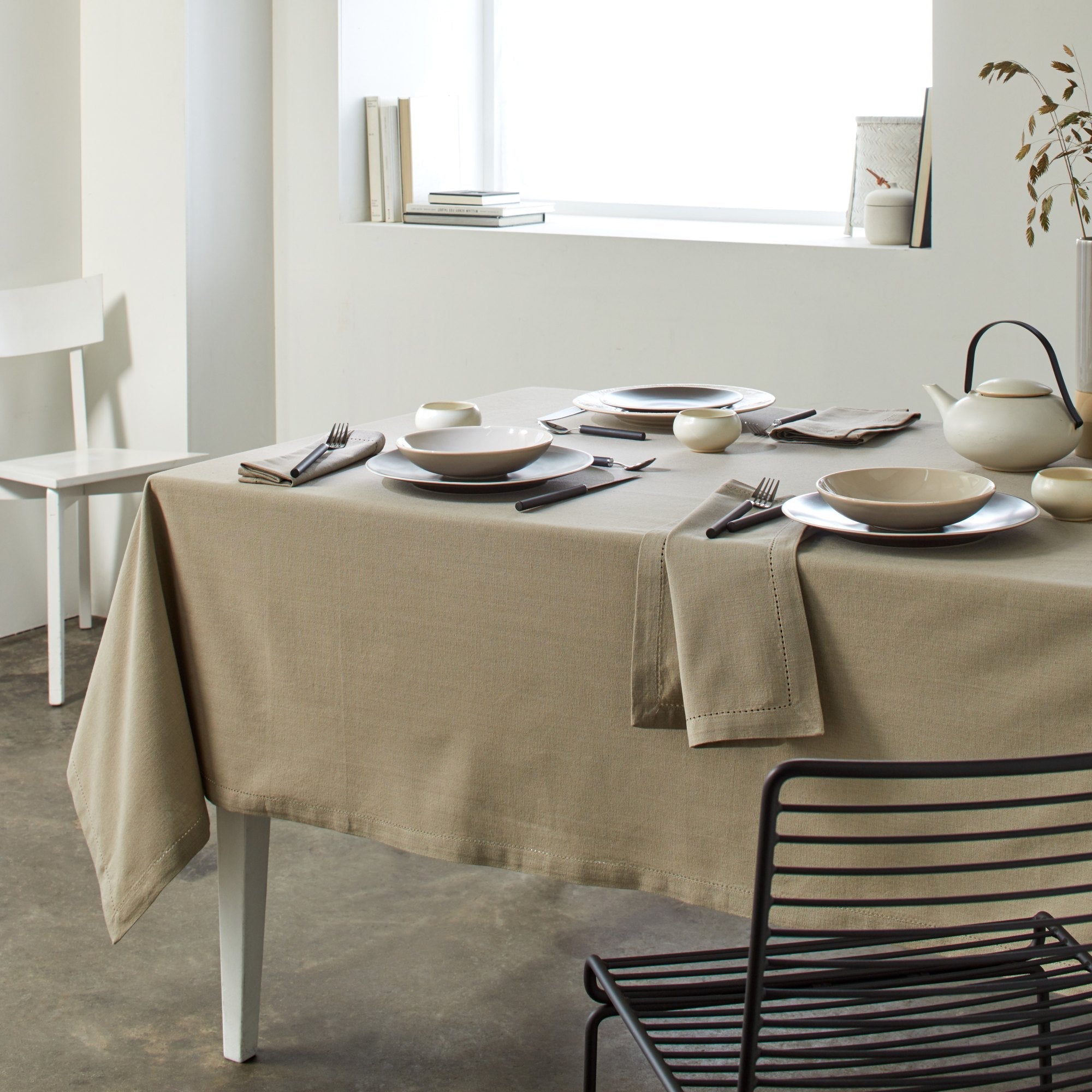 Nappe carrée ABIGAIL taupe